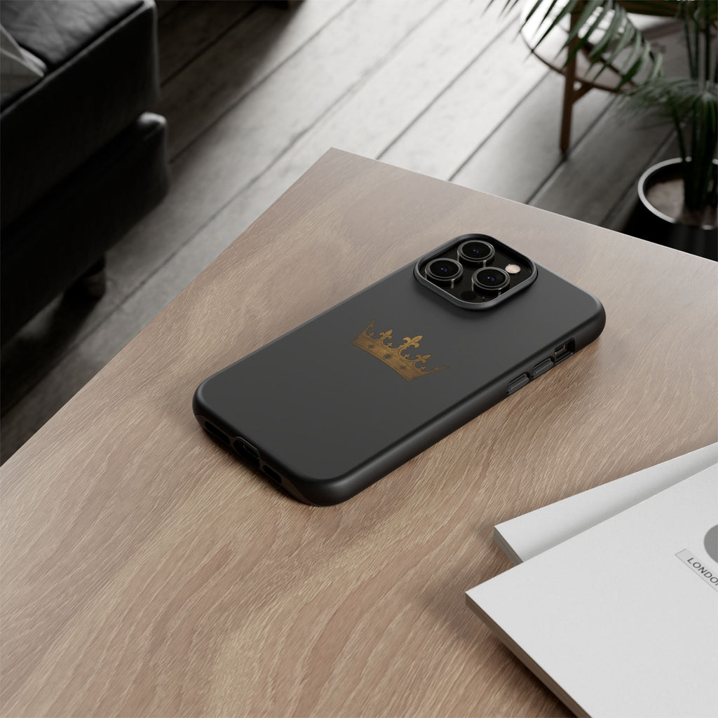 Crown Tough Phone Case – Black Protective King Crown Design