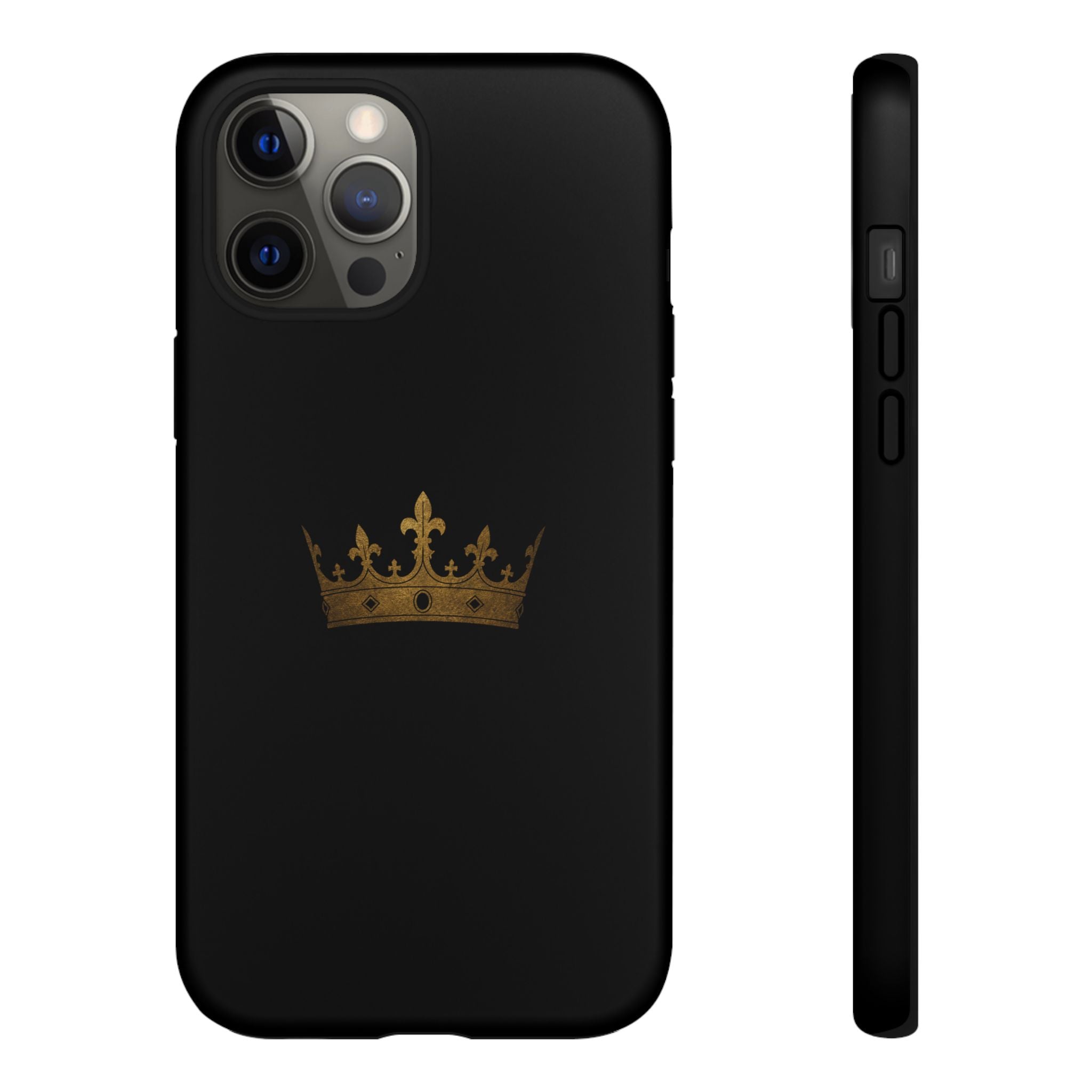 Crown Tough Phone Case – Black Protective King Crown Design