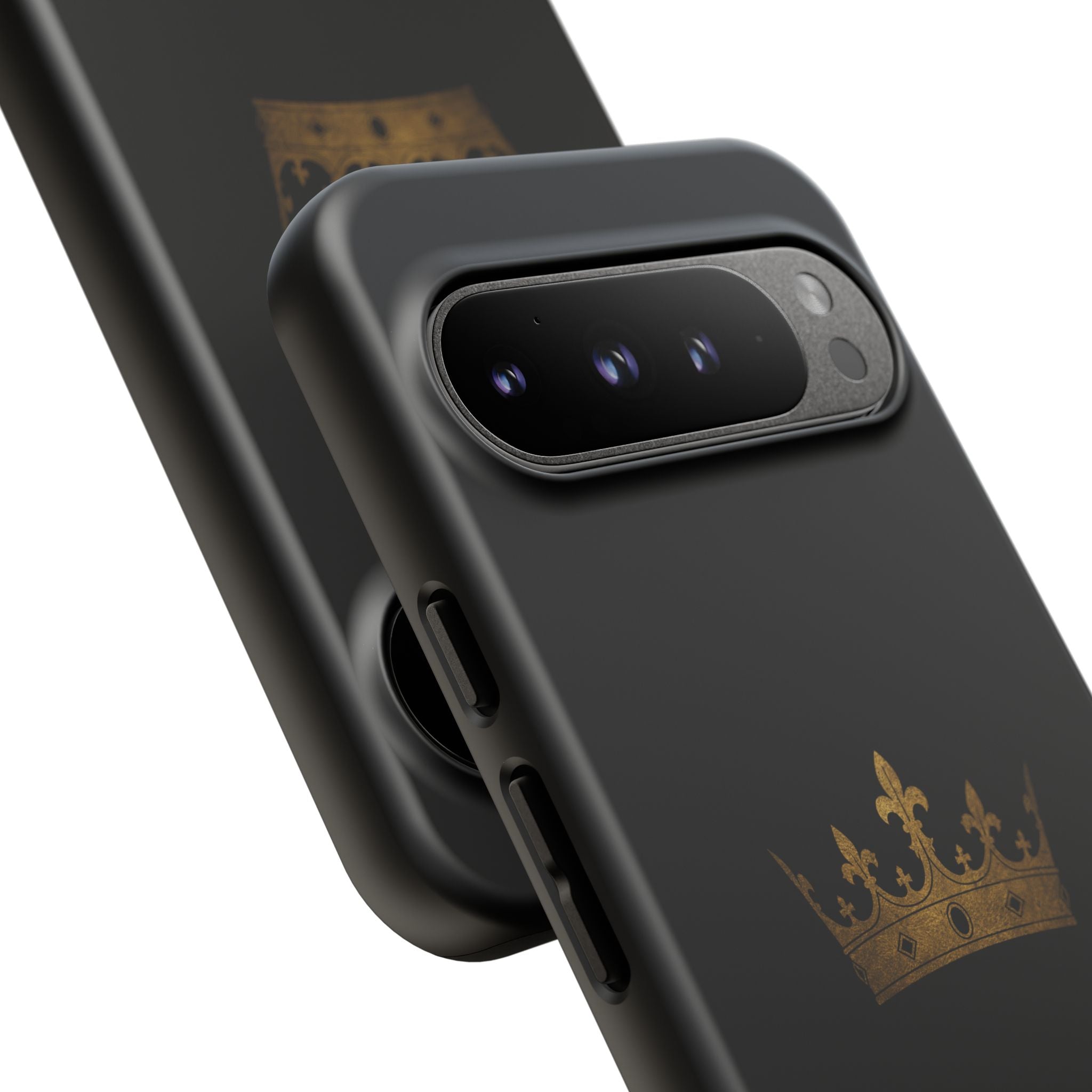 Crown Tough Phone Case – Black Protective King Crown Design