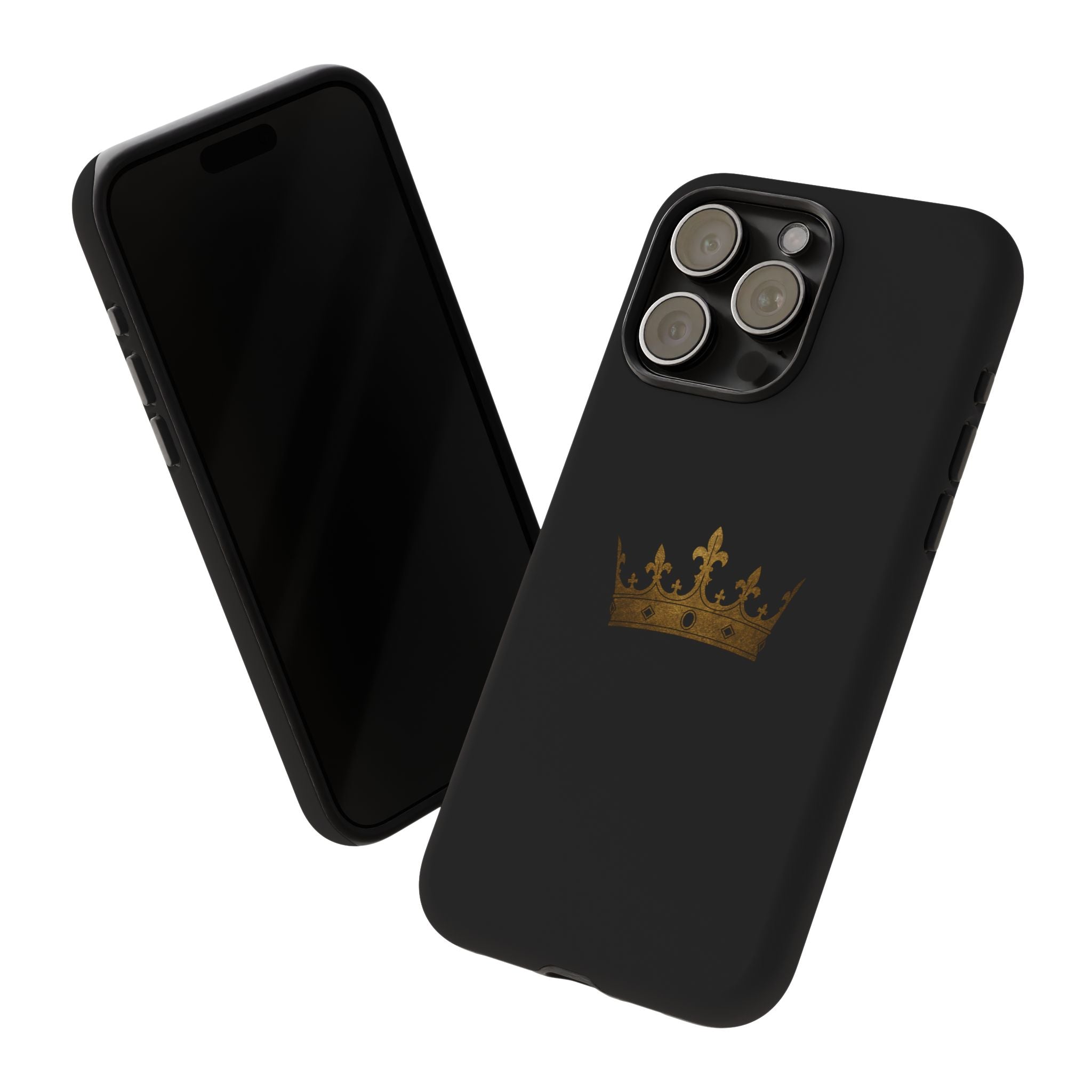 Crown Tough Phone Case – Black Protective King Crown Design