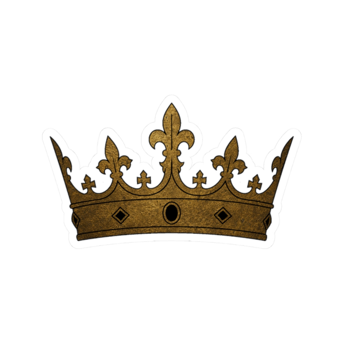 Golden Crown Kiss-Cut Sticker — Regal Laptop Decal for Royal & Medieval Fans