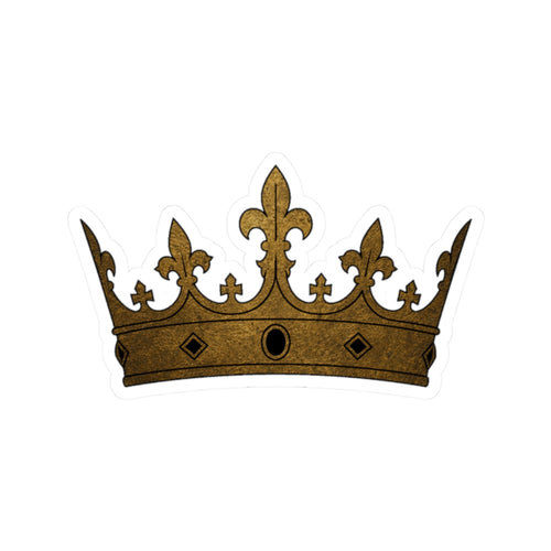 Golden Crown Kiss-Cut Sticker — Regal Laptop Decal for Royal & Medieval Fans