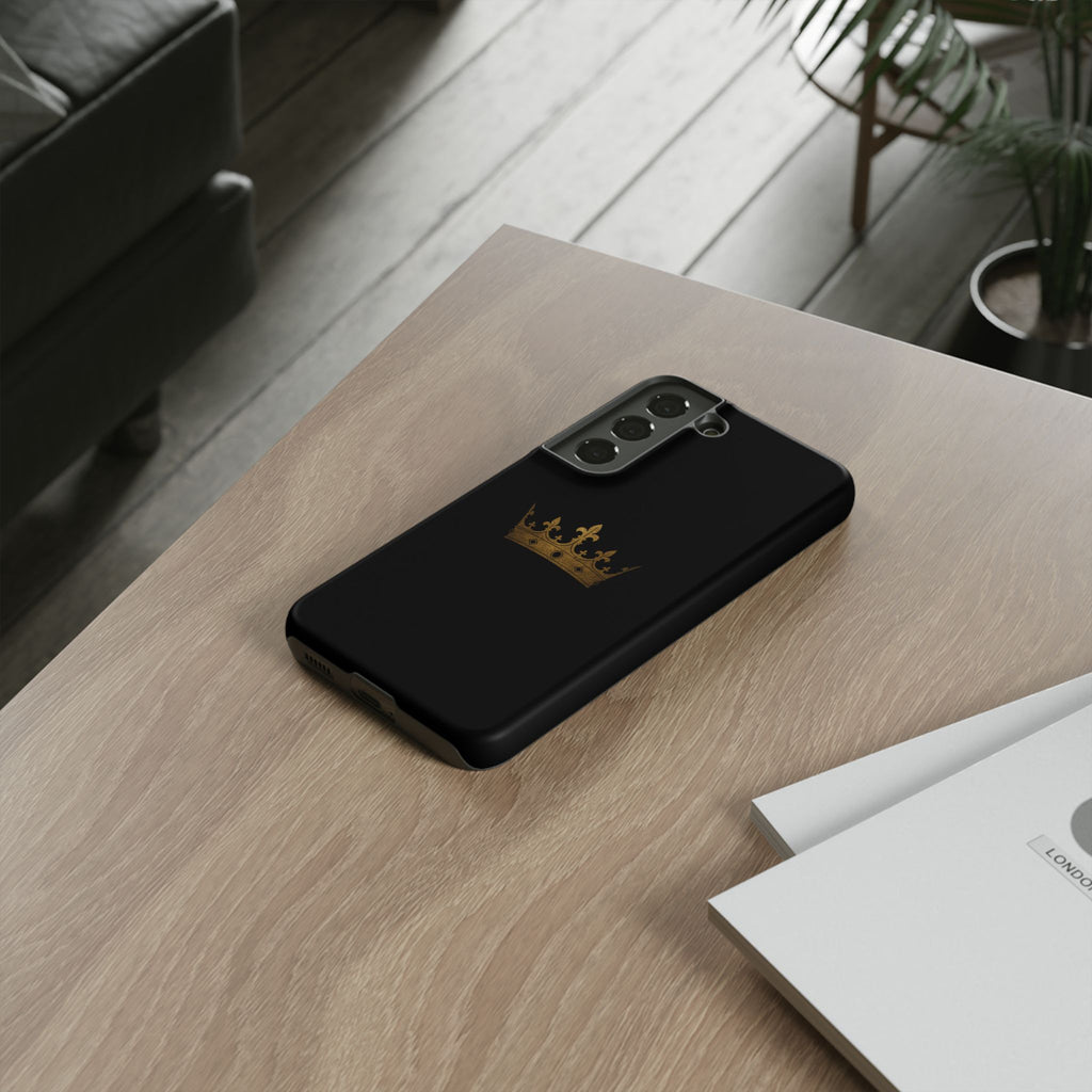 Crown Tough Phone Case – Black Protective King Crown Design