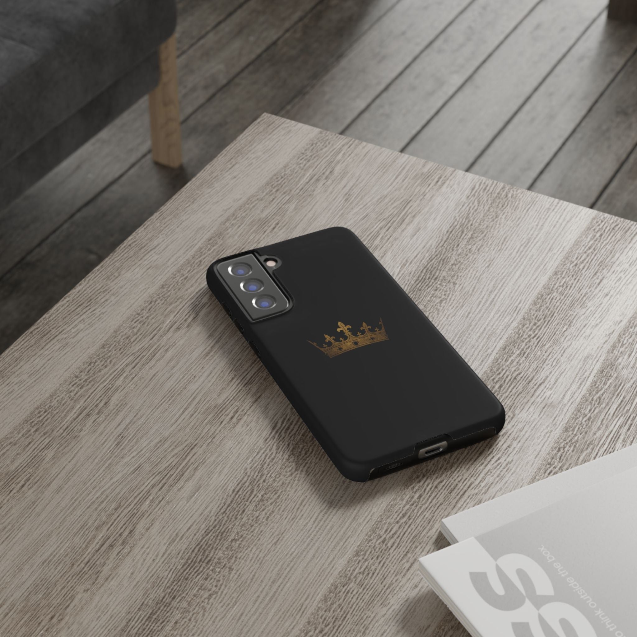 Crown Tough Phone Case – Black Protective King Crown Design
