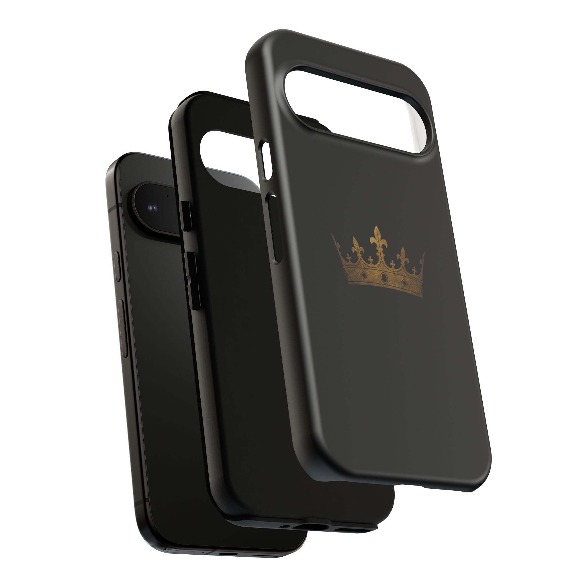 Crown Tough Phone Case – Black Protective King Crown Design