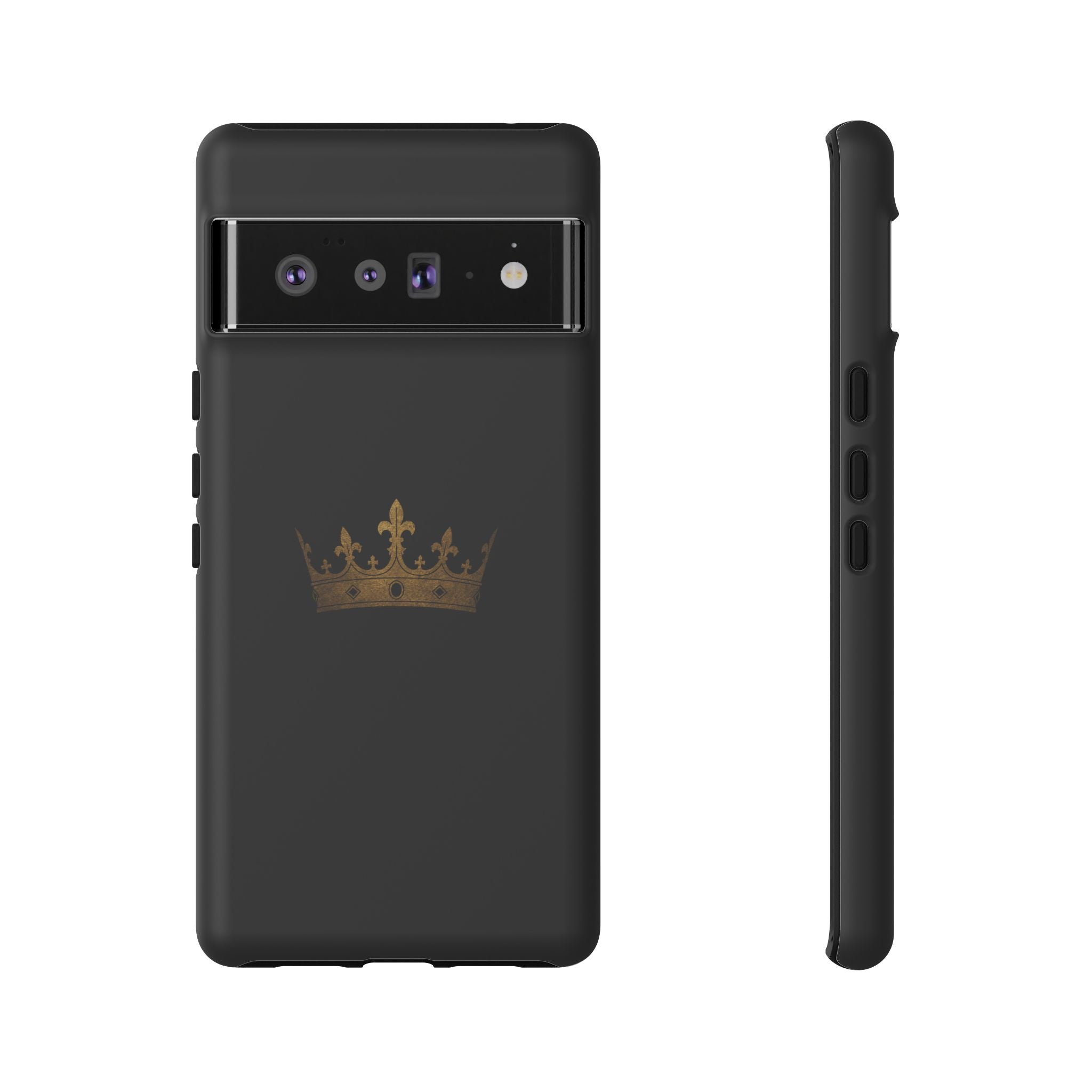 Crown Tough Phone Case – Black Protective King Crown Design