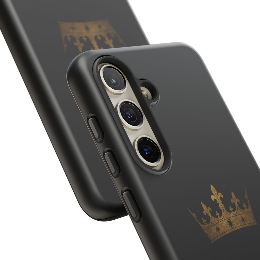 Crown Tough Phone Case – Black Protective King Crown Design