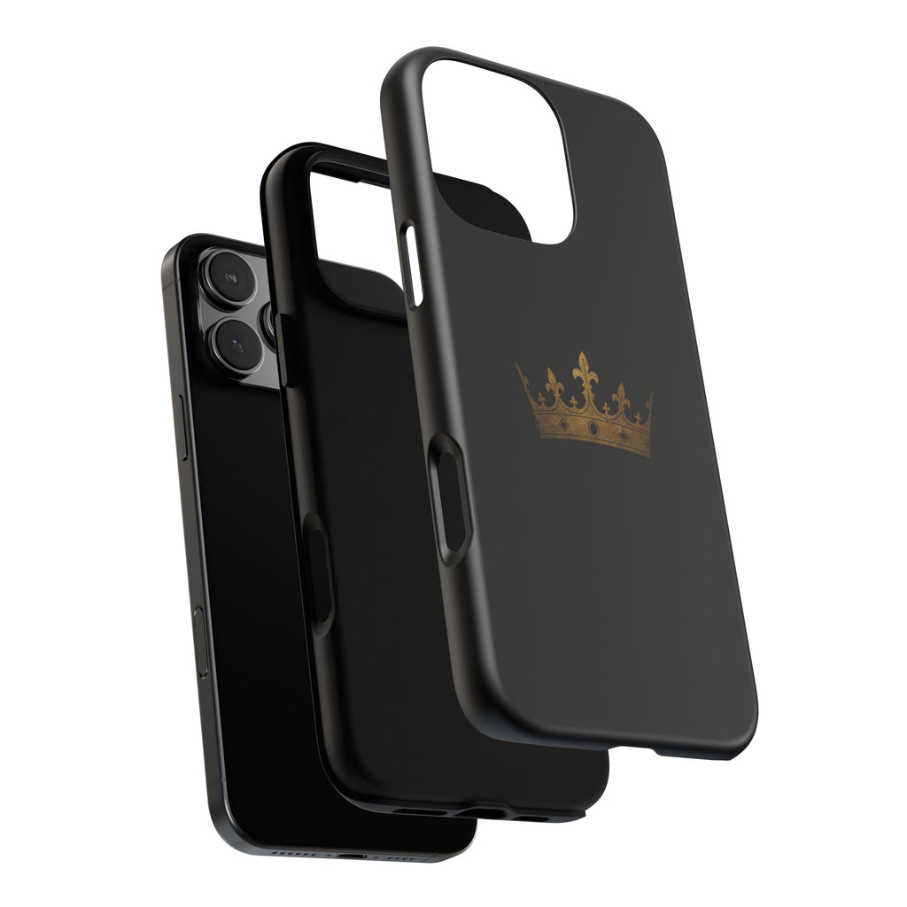 Crown Tough Phone Case – Black Protective King Crown Design