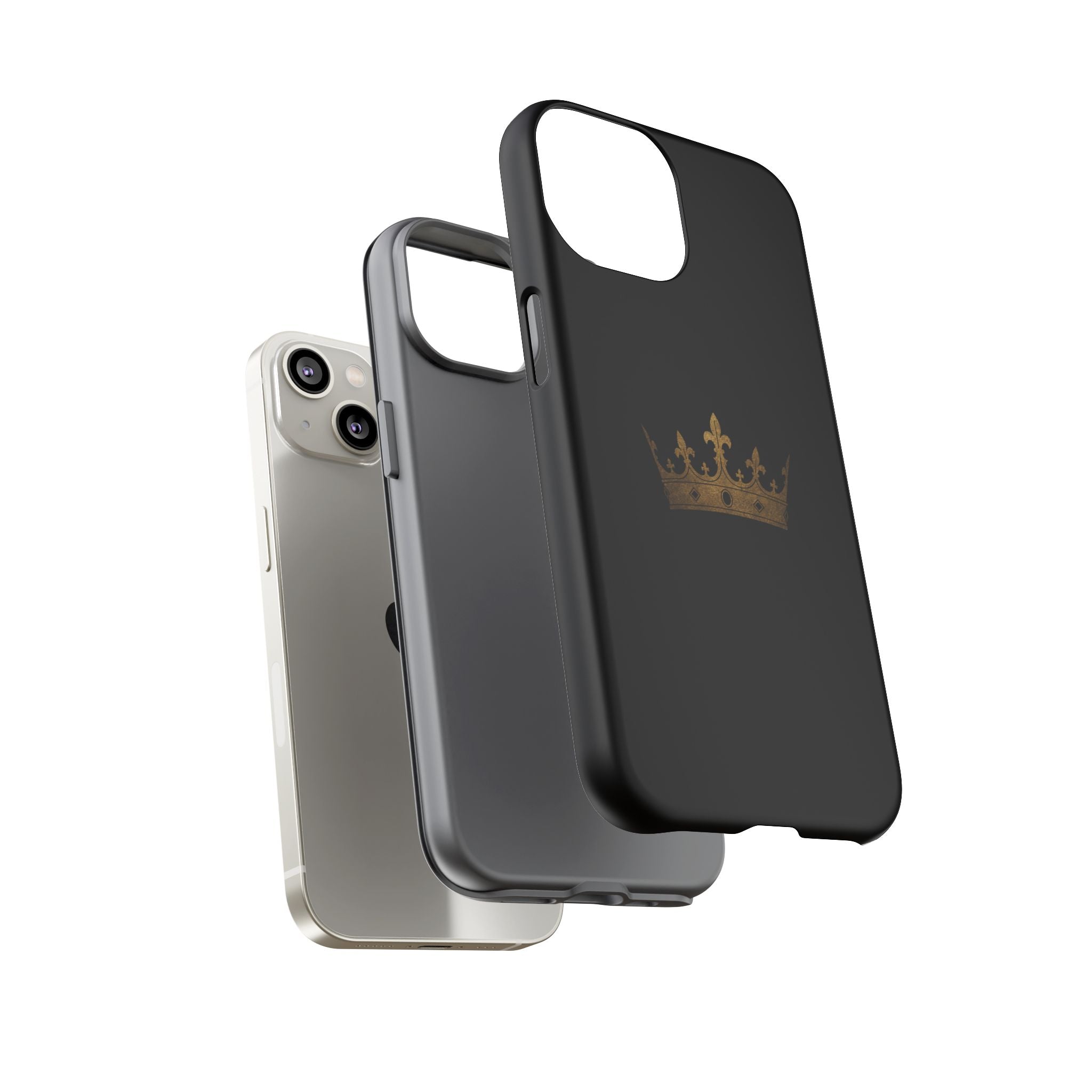 Crown Tough Phone Case – Black Protective King Crown Design