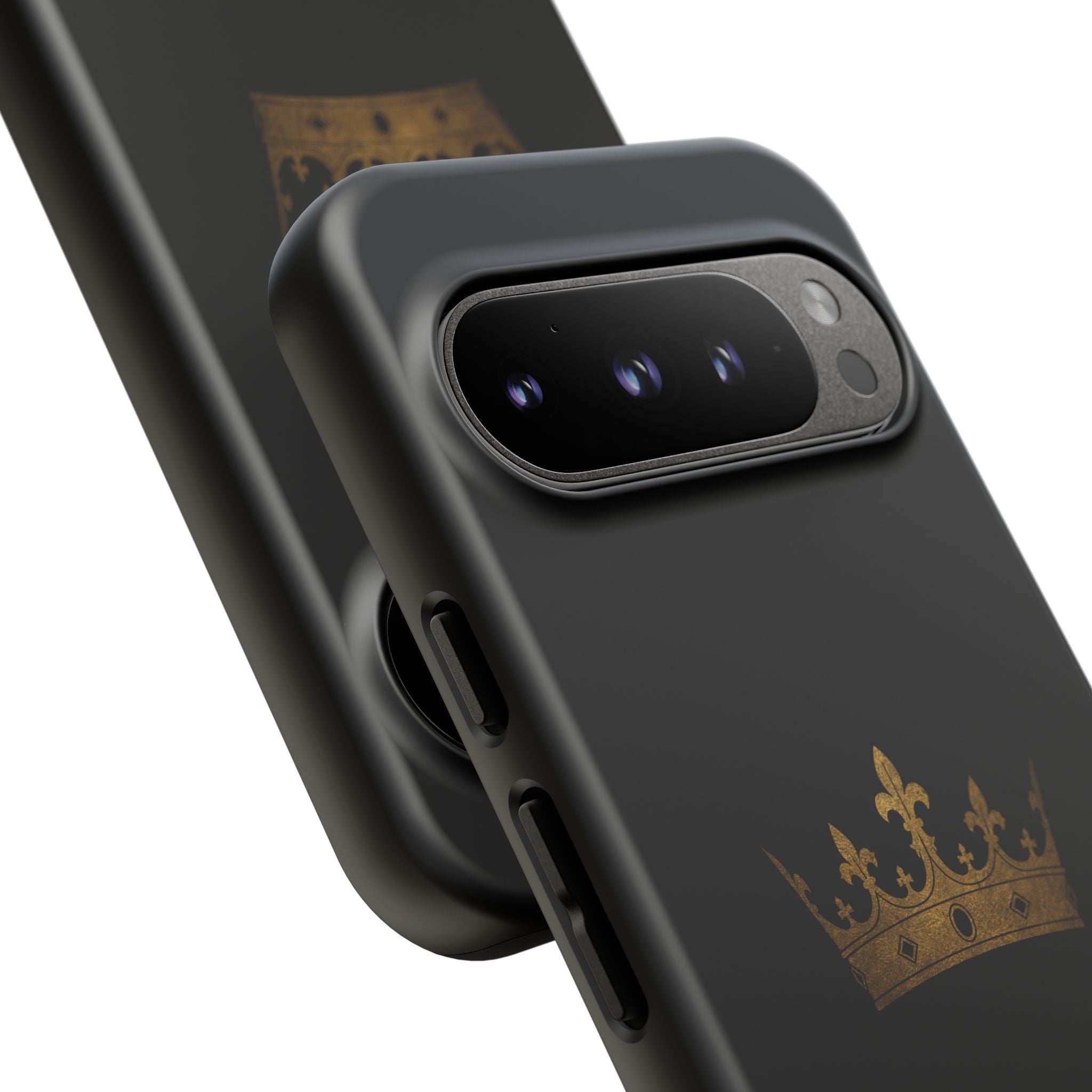 Crown Tough Phone Case – Black Protective King Crown Design