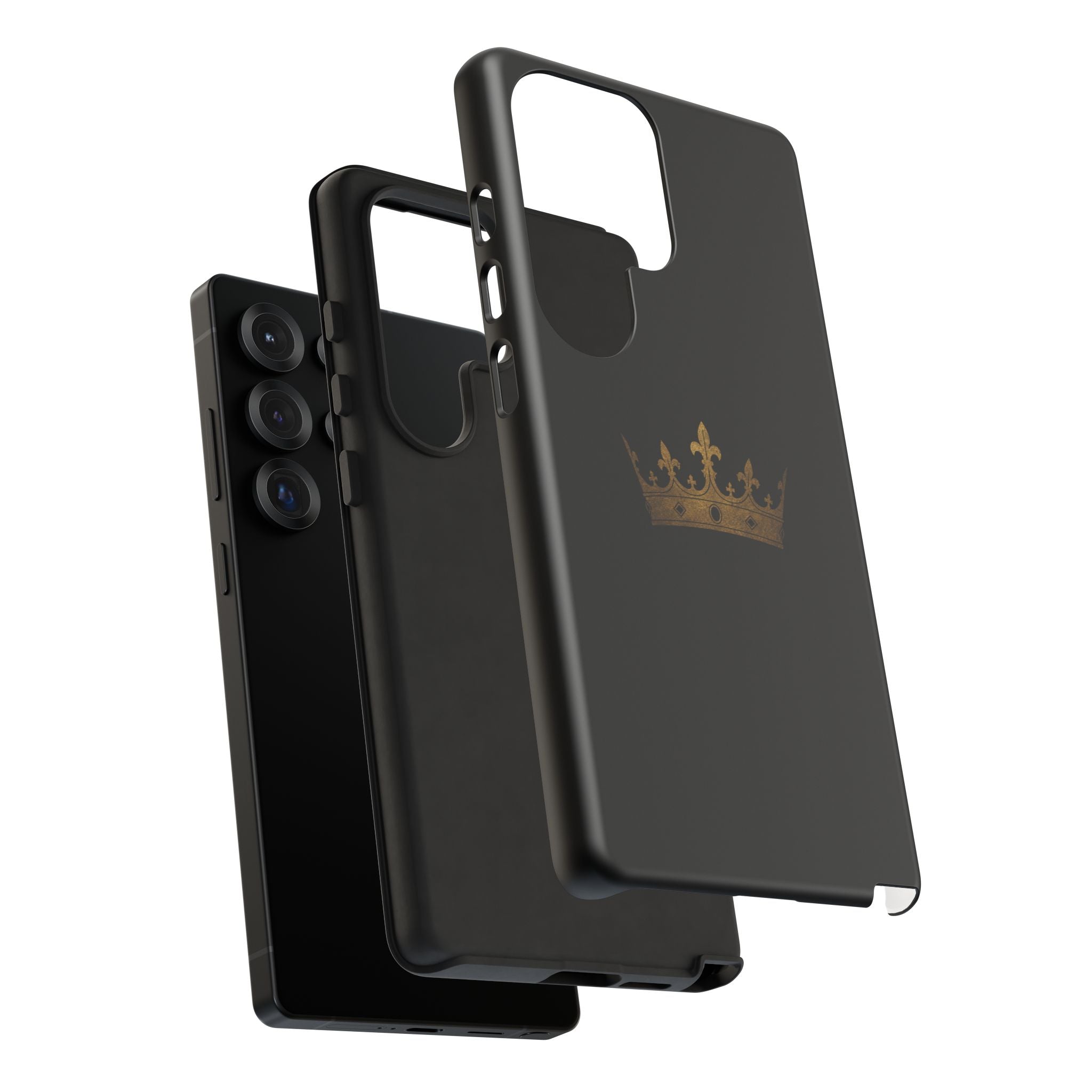 Crown Tough Phone Case – Black Protective King Crown Design
