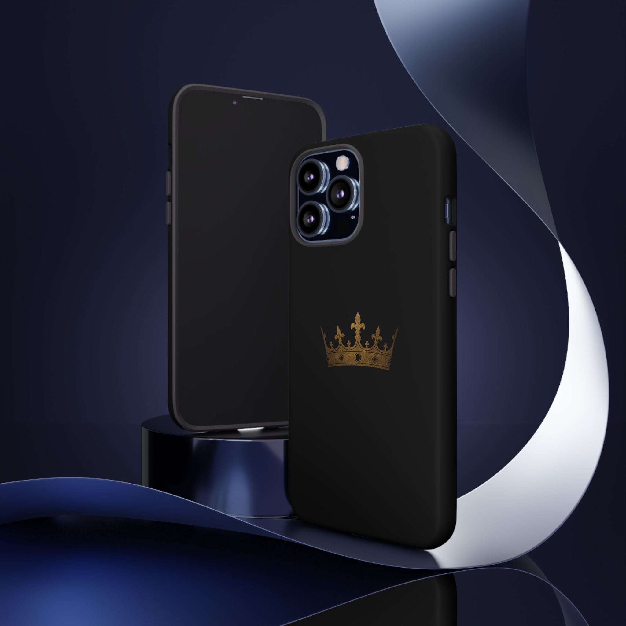 Crown Tough Phone Case – Black Protective King Crown Design