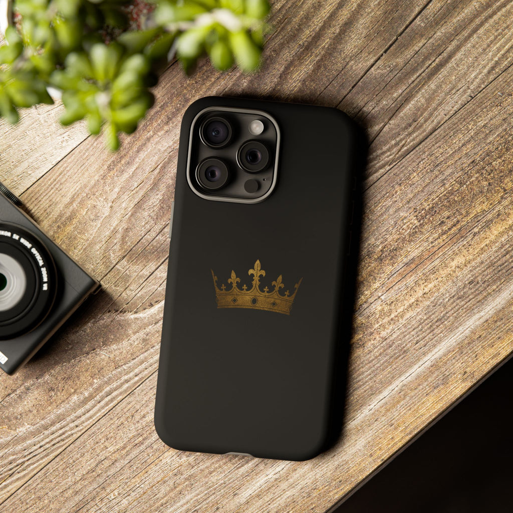 Crown Tough Phone Case – Black Protective King Crown Design