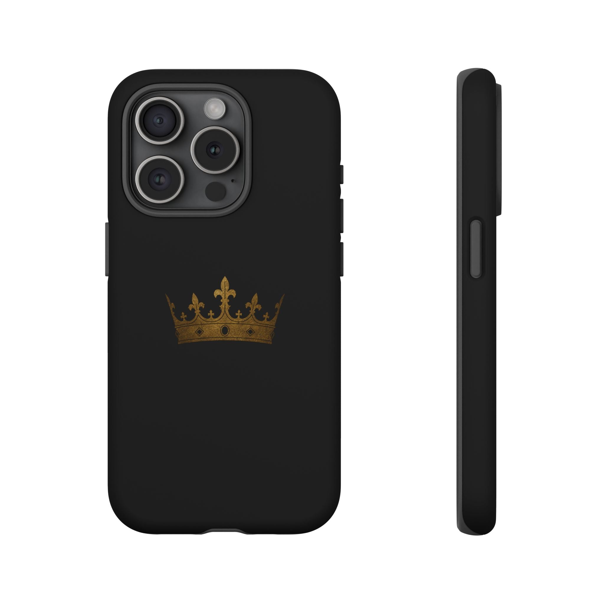 Crown Tough Phone Case – Black Protective King Crown Design