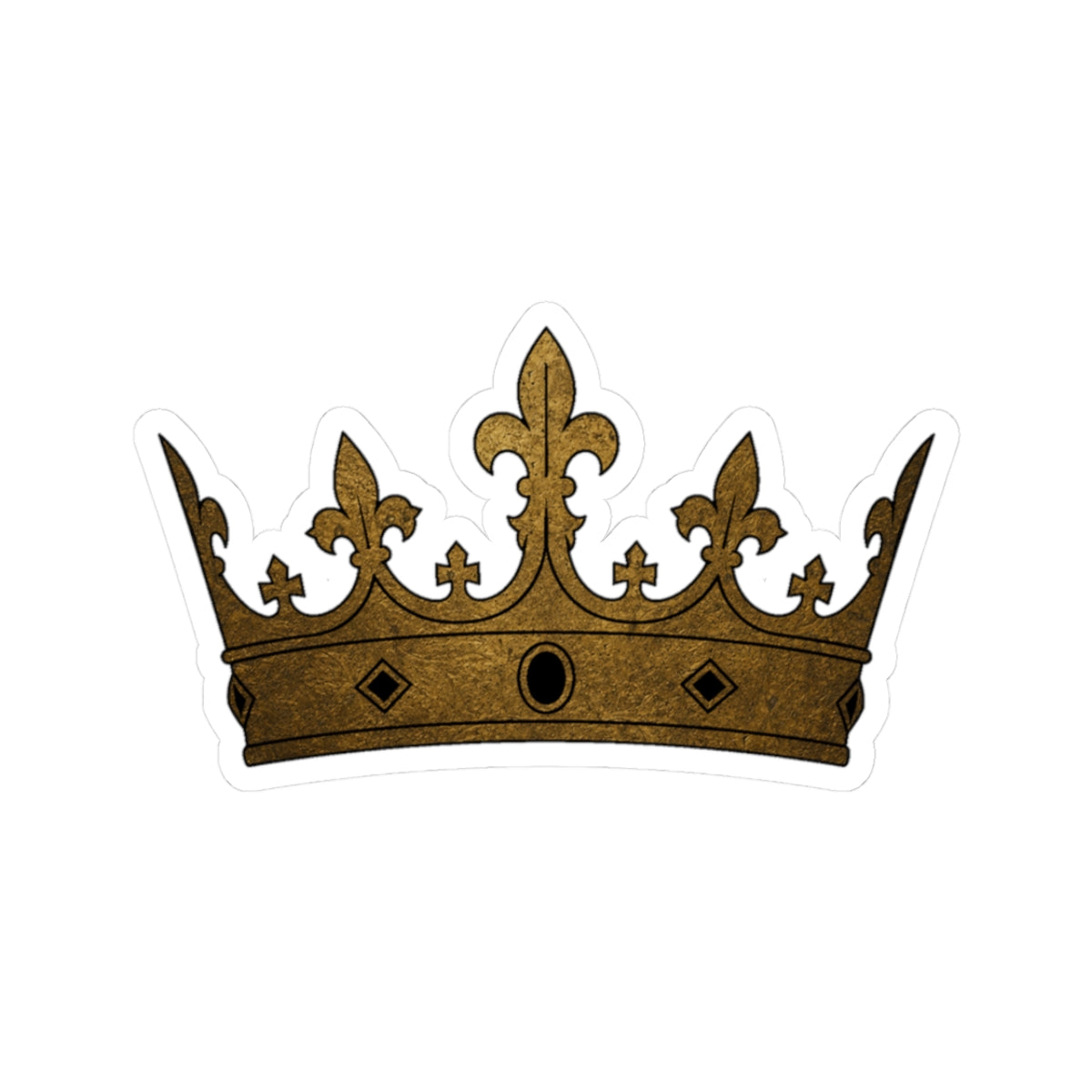 Golden Crown Kiss-Cut Sticker — Regal Laptop Decal for Royal & Medieval Fans