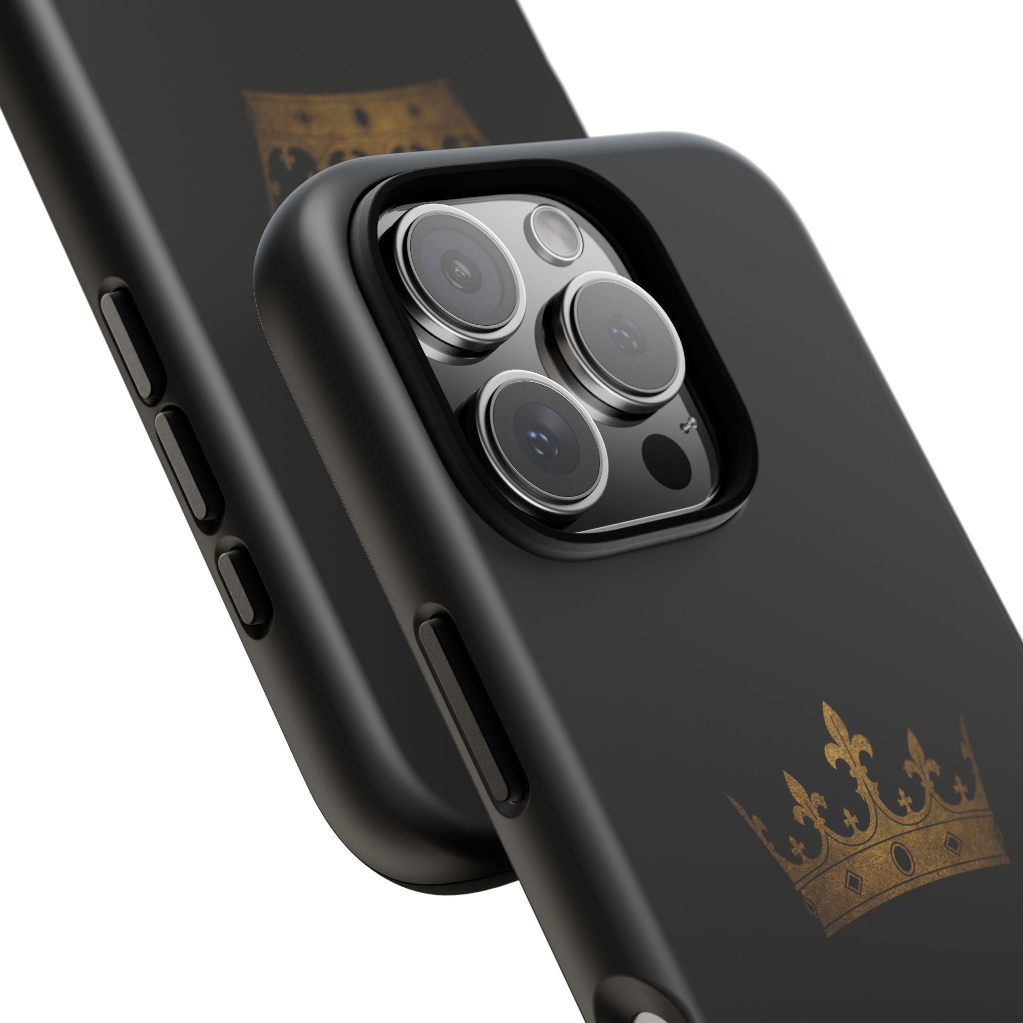 Crown Tough Phone Case – Black Protective King Crown Design