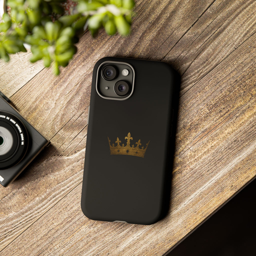 Crown Tough Phone Case – Black Protective King Crown Design