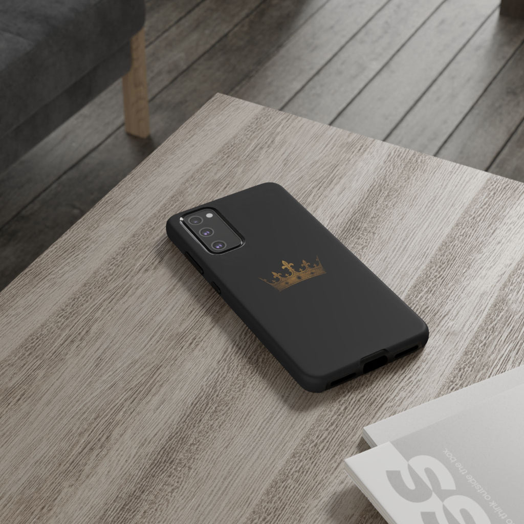Crown Tough Phone Case – Black Protective King Crown Design