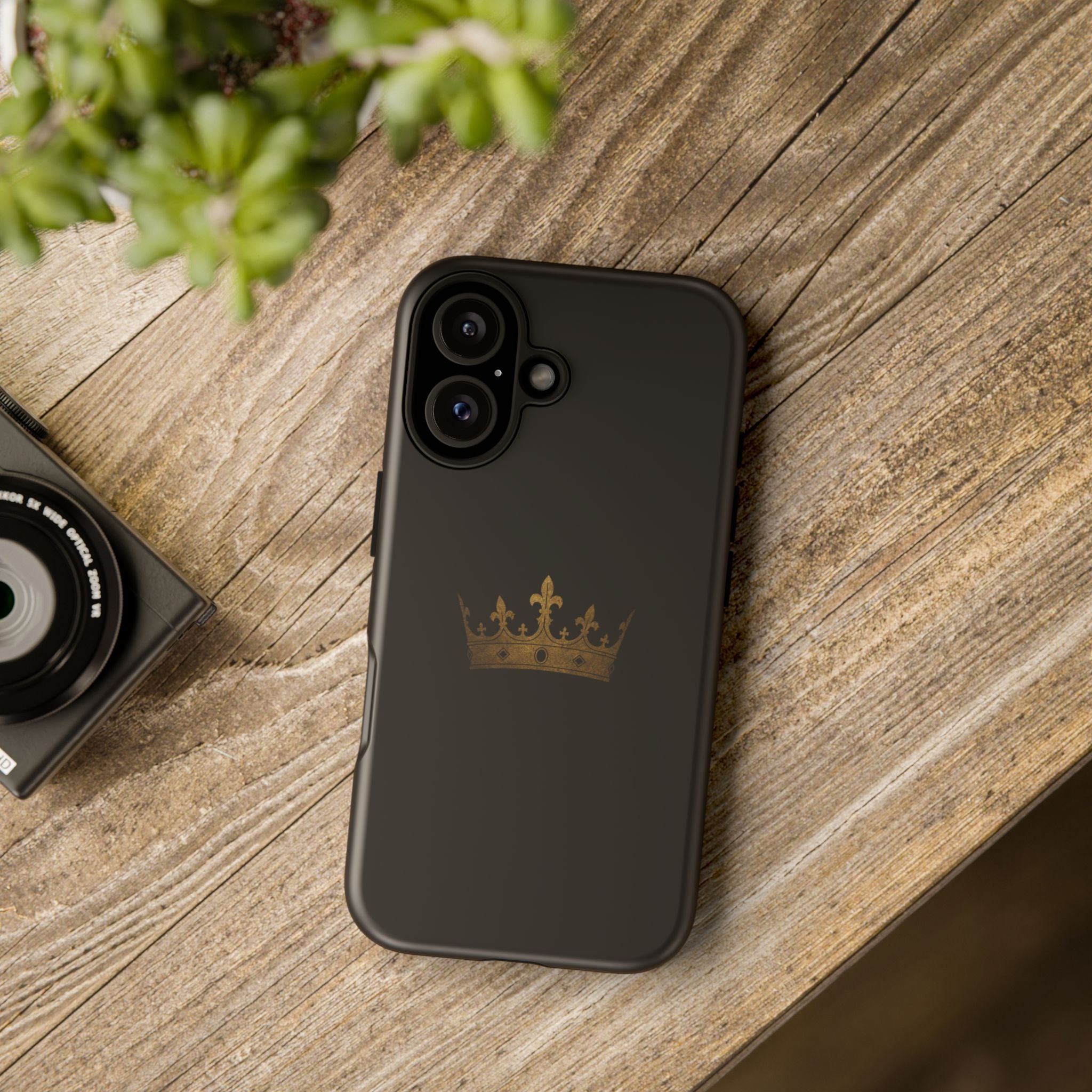Crown Tough Phone Case – Black Protective King Crown Design