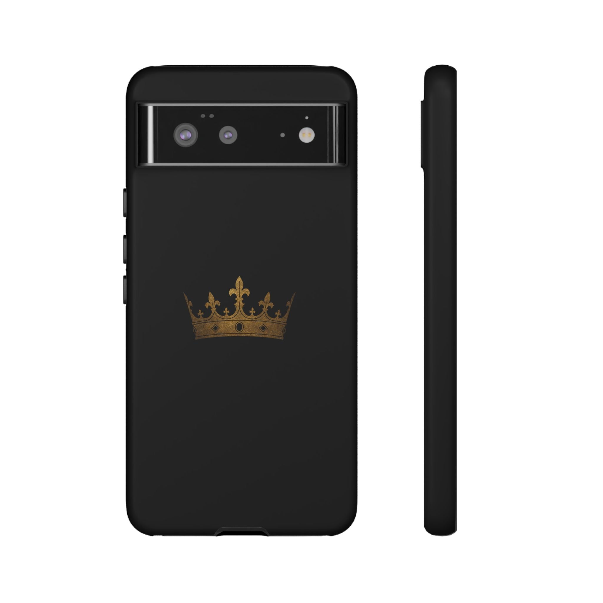 Crown Tough Phone Case – Black Protective King Crown Design