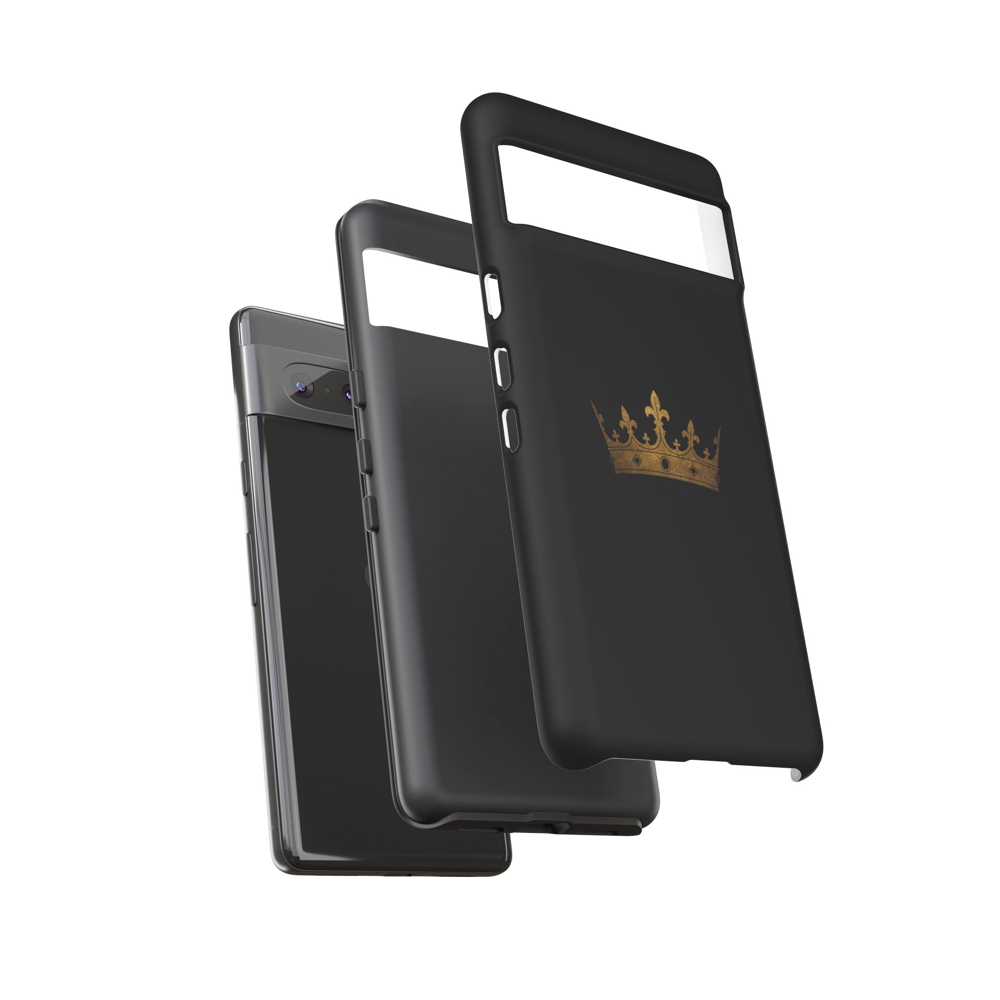 Crown Tough Phone Case – Black Protective King Crown Design