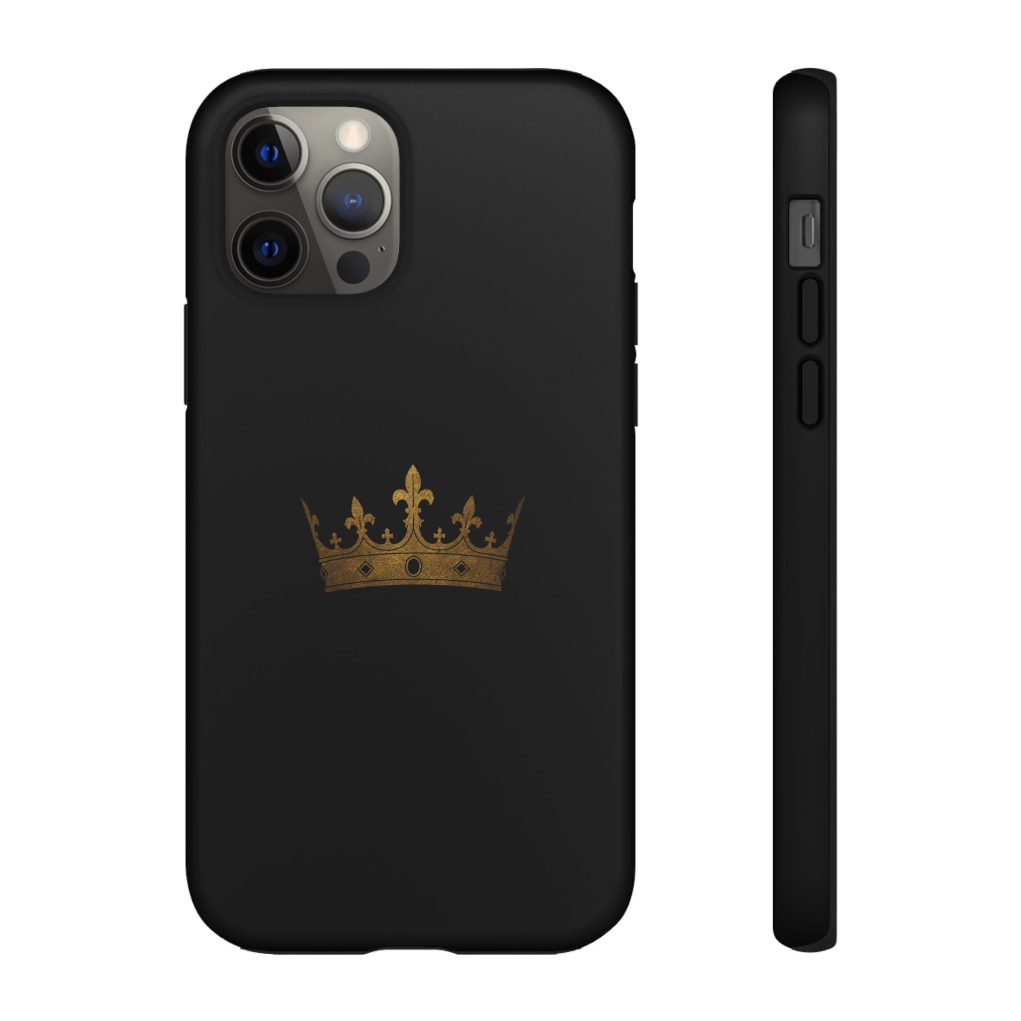 Crown Tough Phone Case – Black Protective King Crown Design