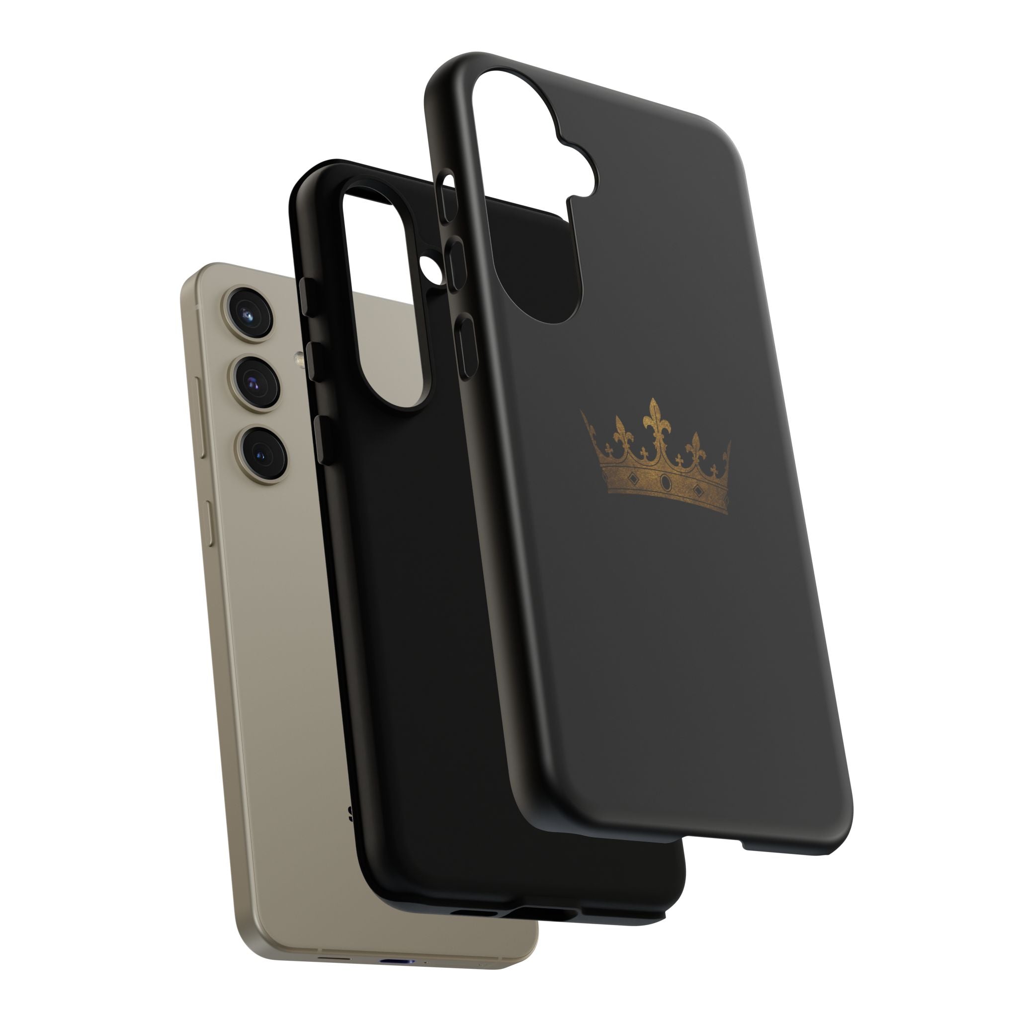 Crown Tough Phone Case – Black Protective King Crown Design