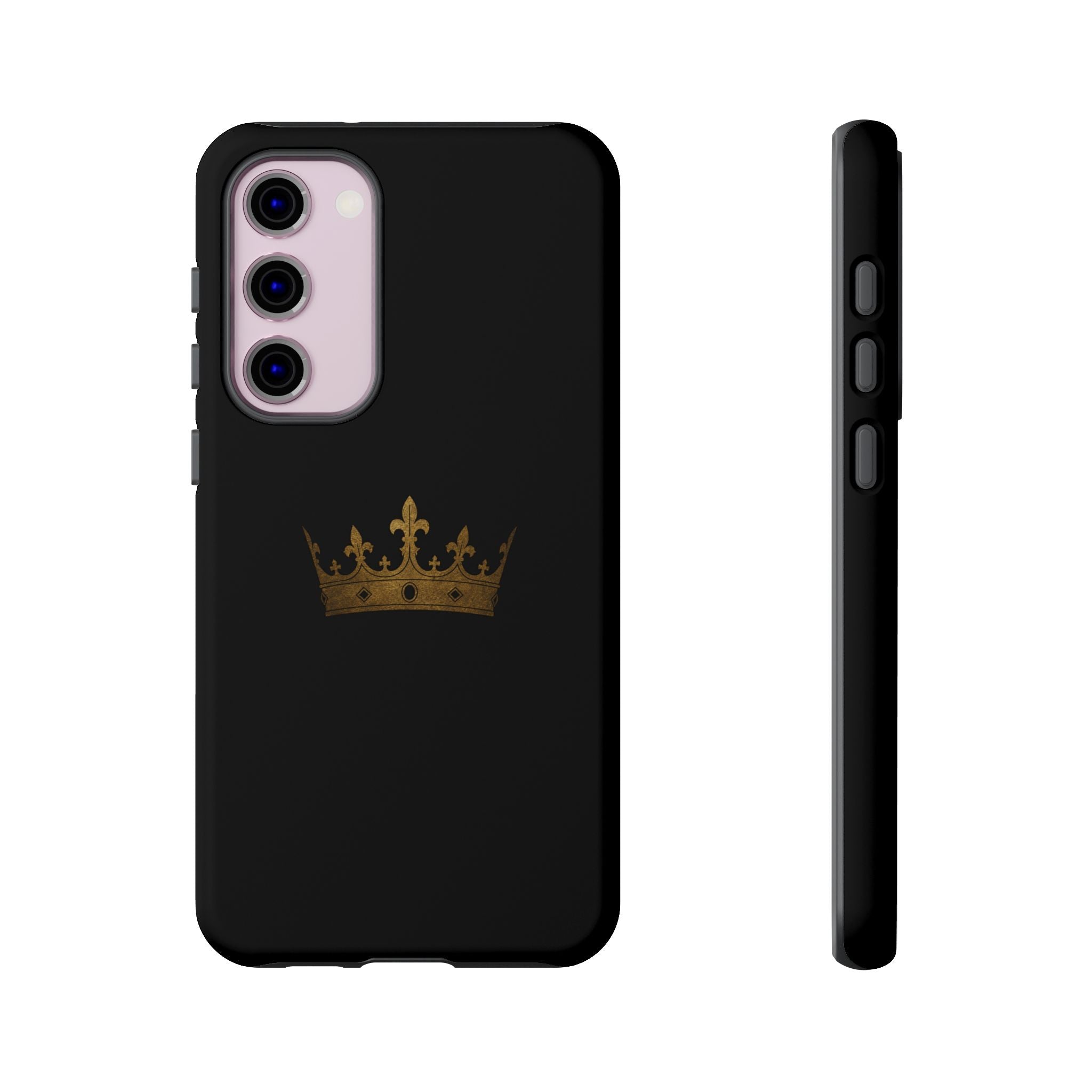 Crown Tough Phone Case – Black Protective King Crown Design