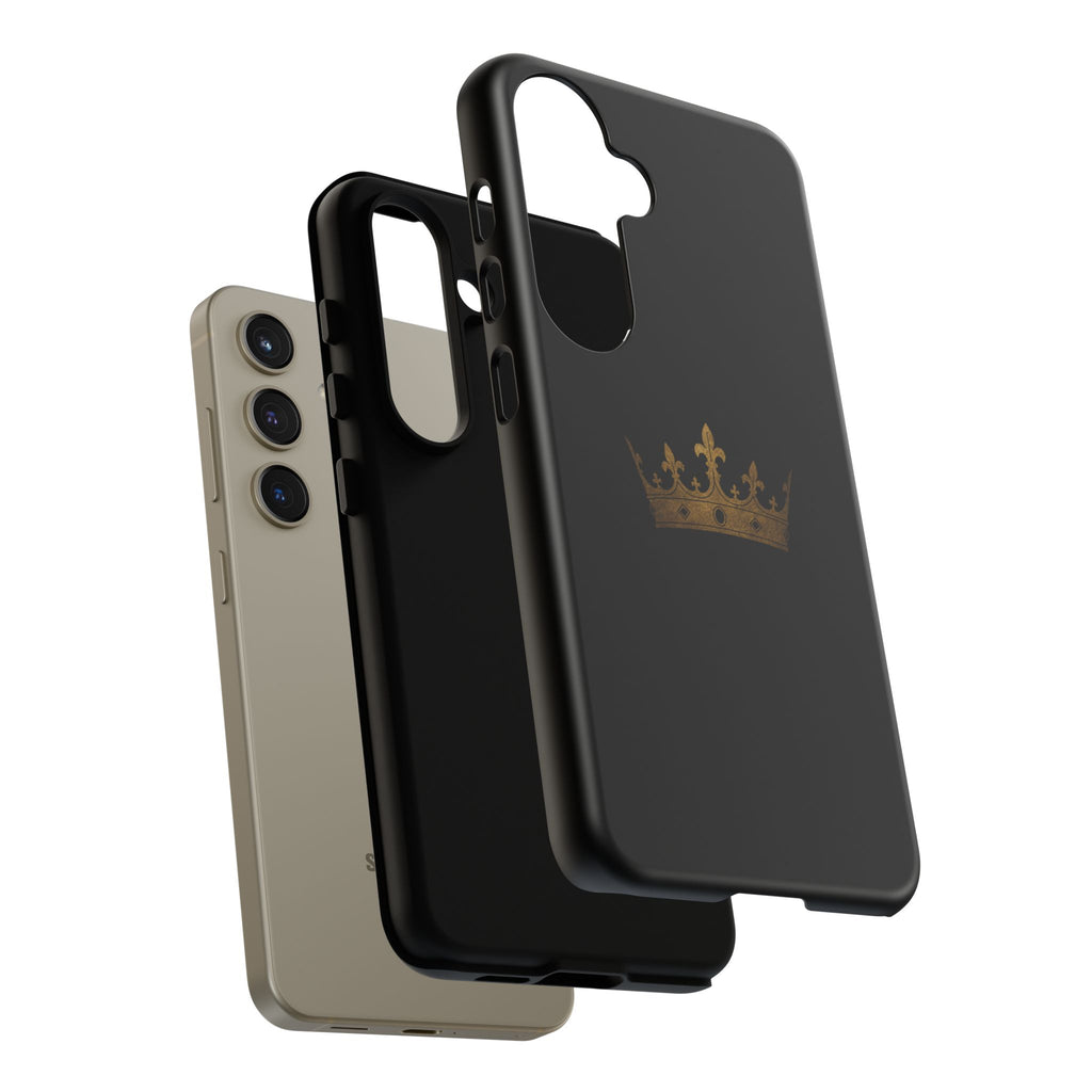 Crown Tough Phone Case – Black Protective King Crown Design