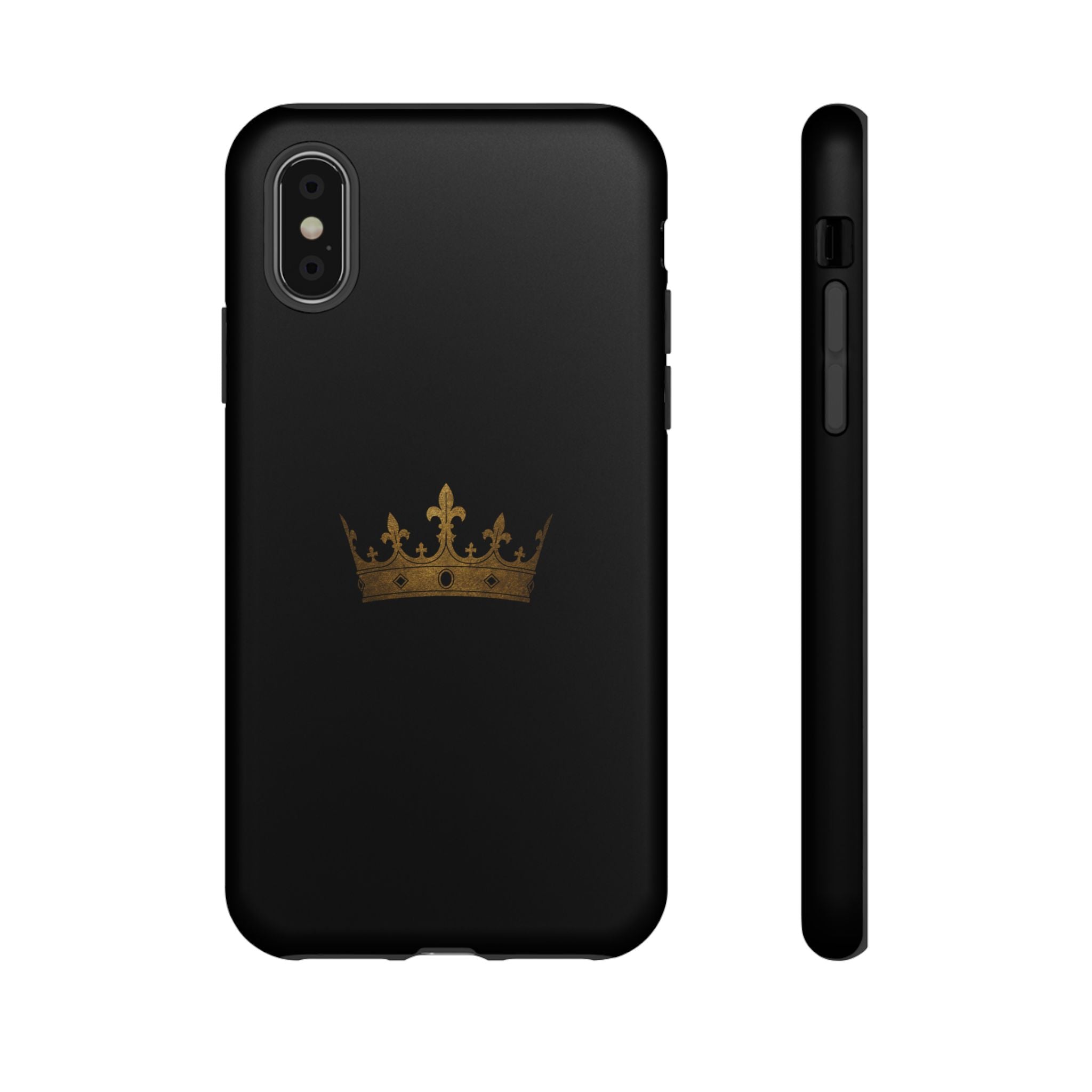Crown Tough Phone Case – Black Protective King Crown Design