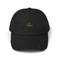 Distressed Crown Cap — Vintage Gold Crown Baseball Hat