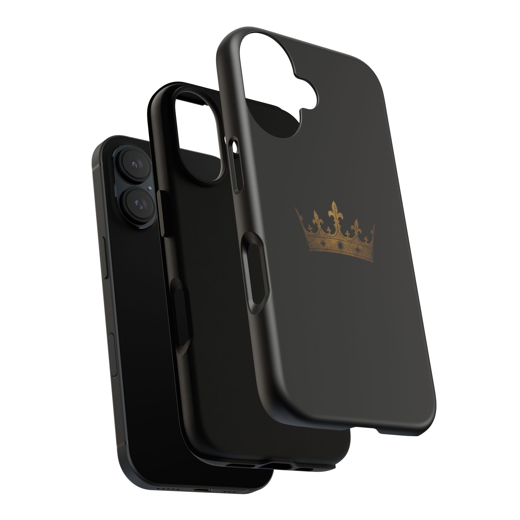 Crown Tough Phone Case – Black Protective King Crown Design
