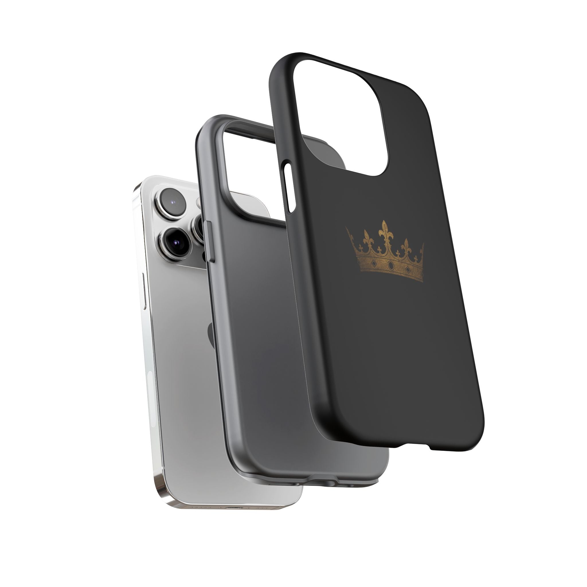 Crown Tough Phone Case – Black Protective King Crown Design