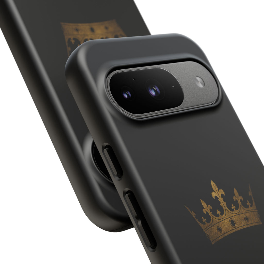Crown Tough Phone Case – Black Protective King Crown Design