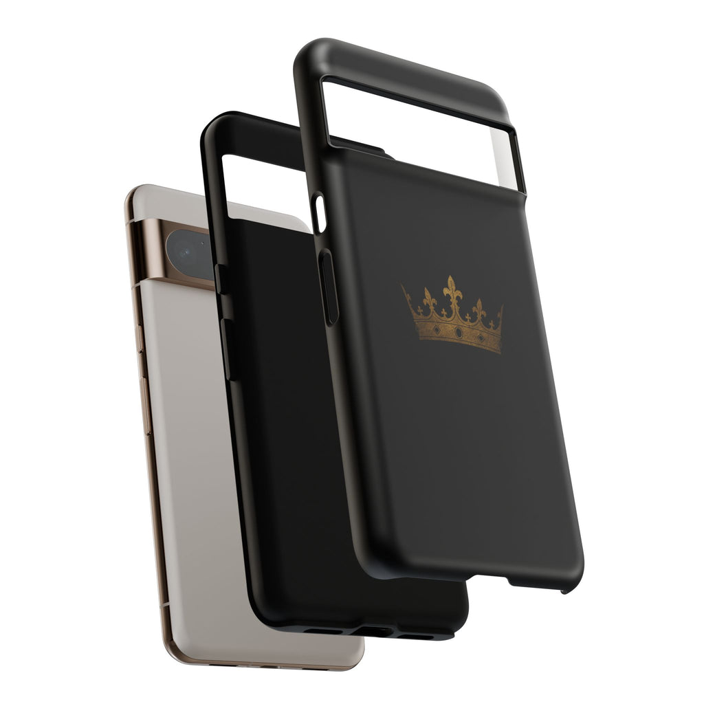 Crown Tough Phone Case – Black Protective King Crown Design
