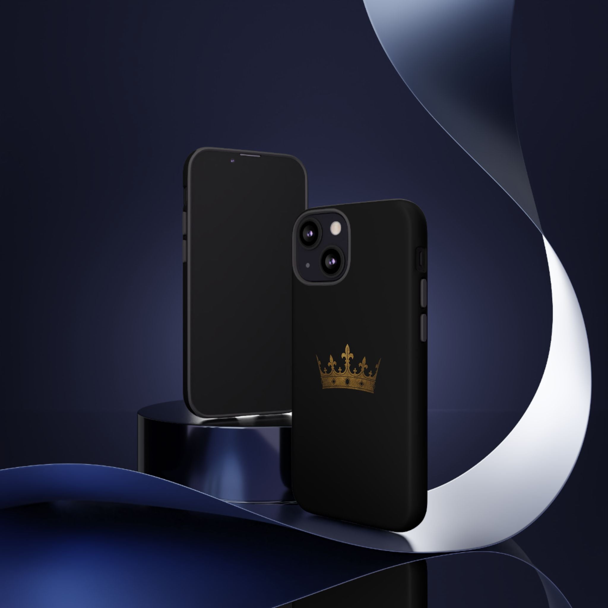 Crown Tough Phone Case – Black Protective King Crown Design