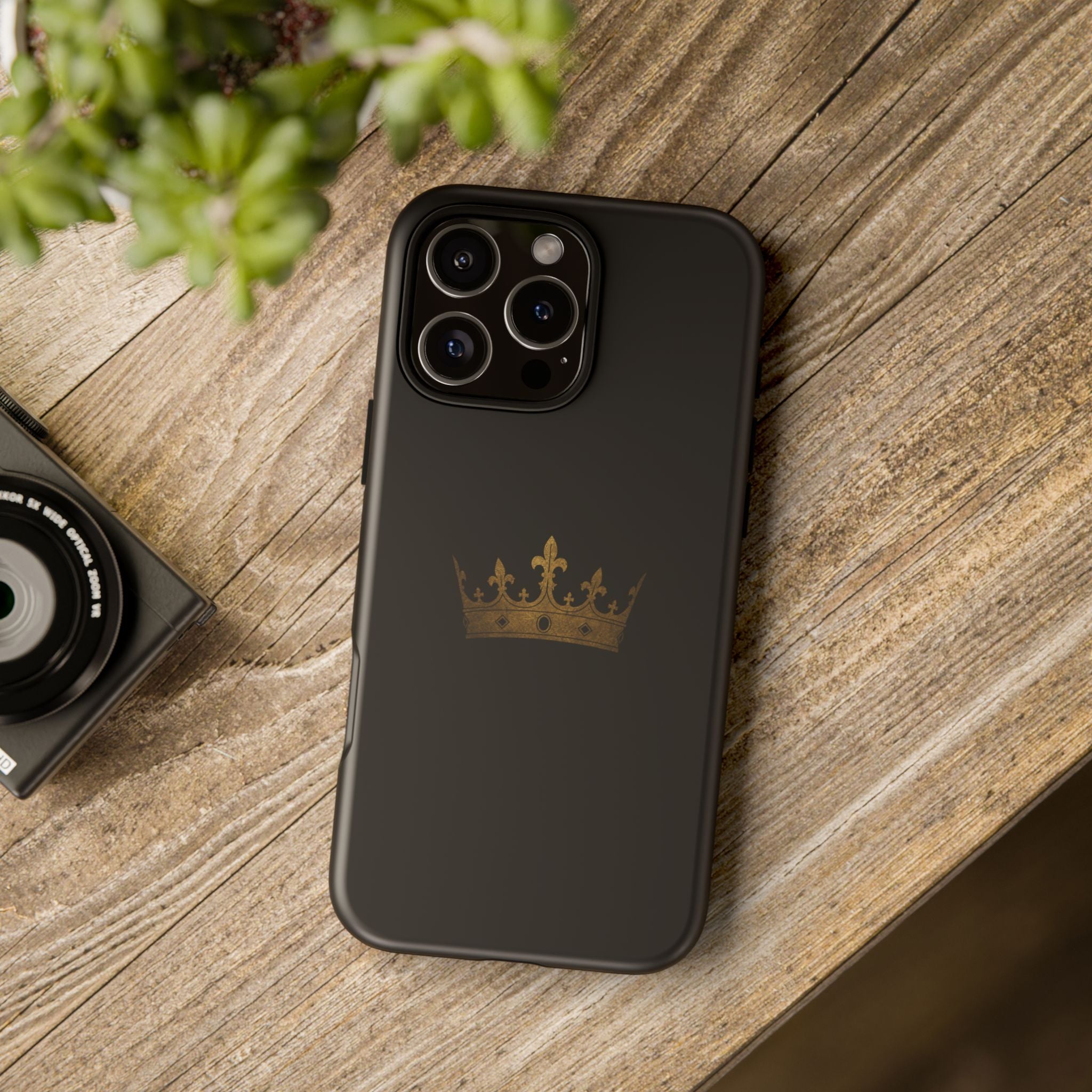Crown Tough Phone Case – Black Protective King Crown Design