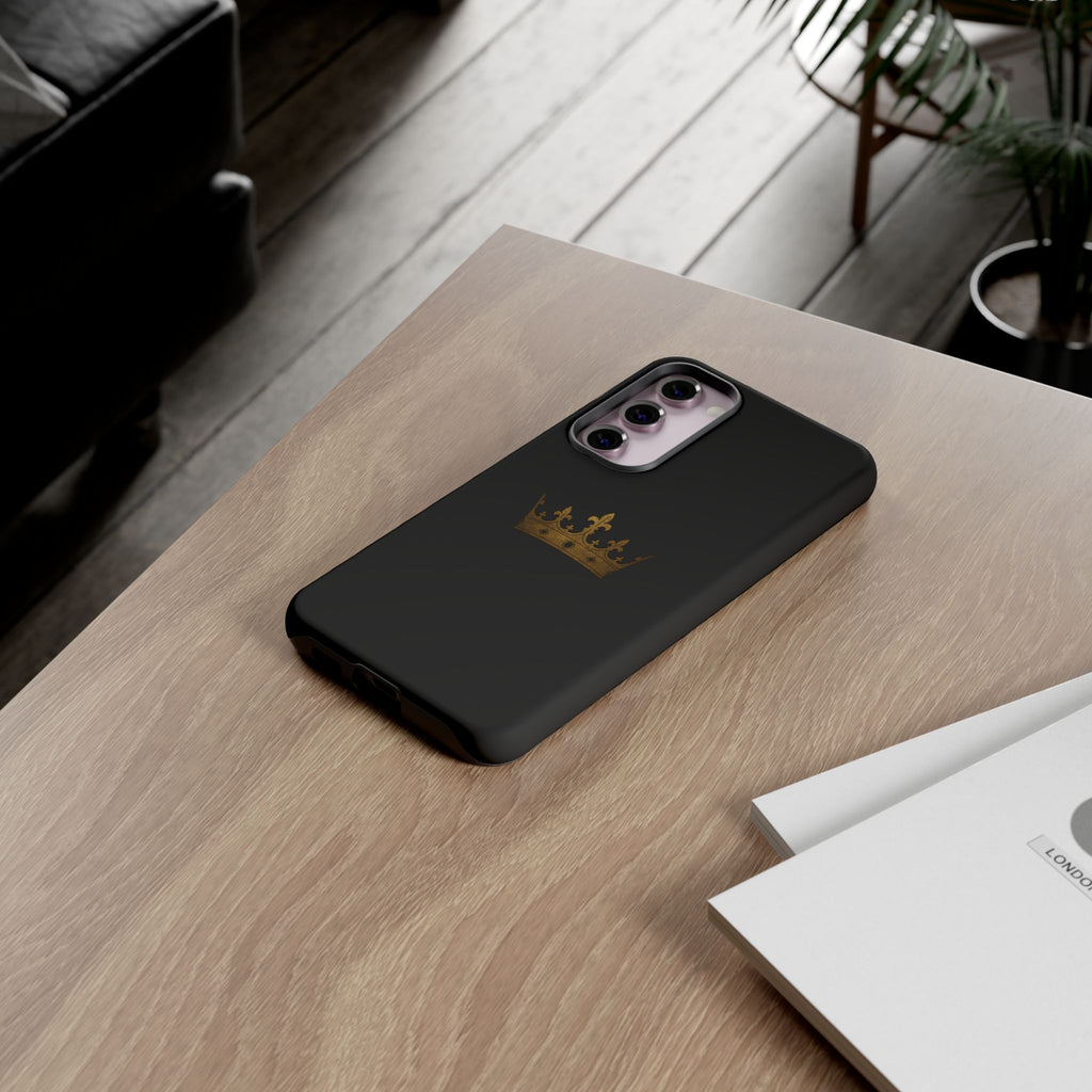 Crown Tough Phone Case – Black Protective King Crown Design