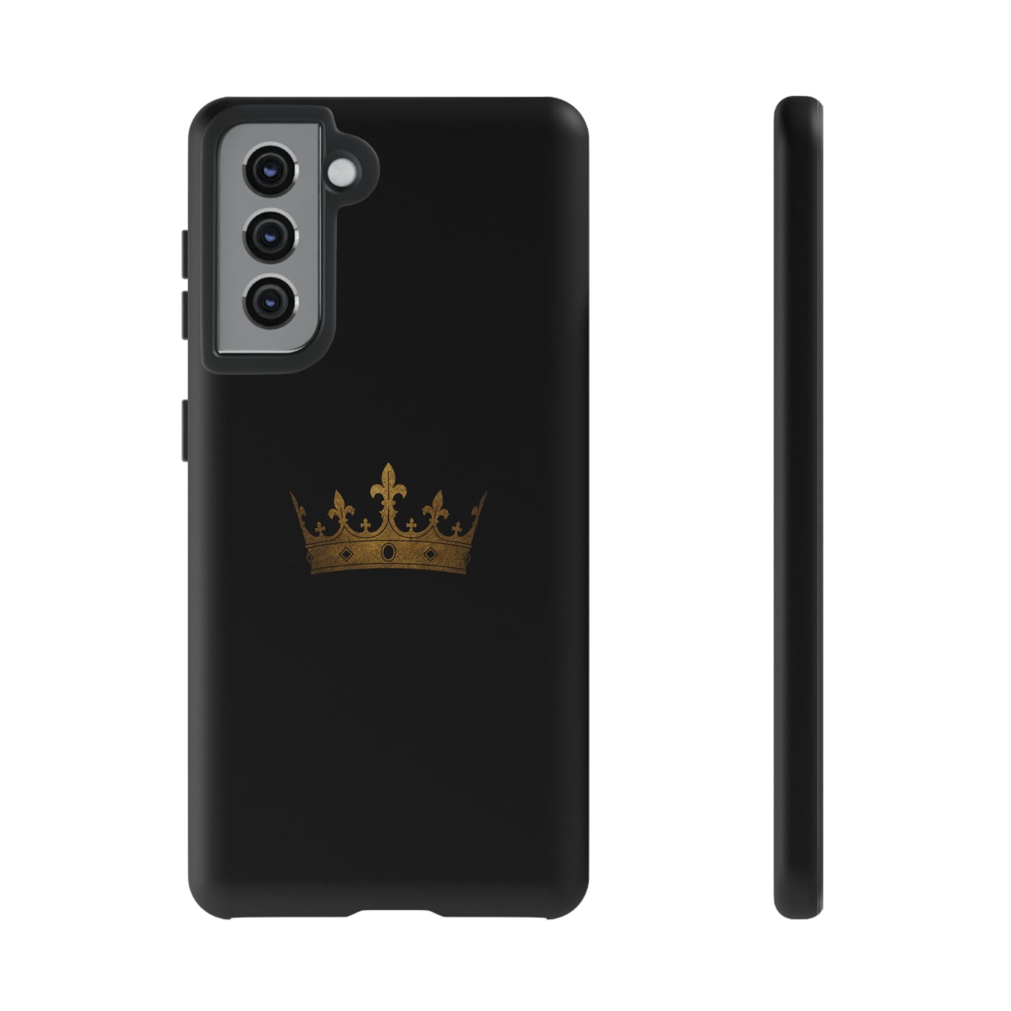 Crown Tough Phone Case – Black Protective King Crown Design