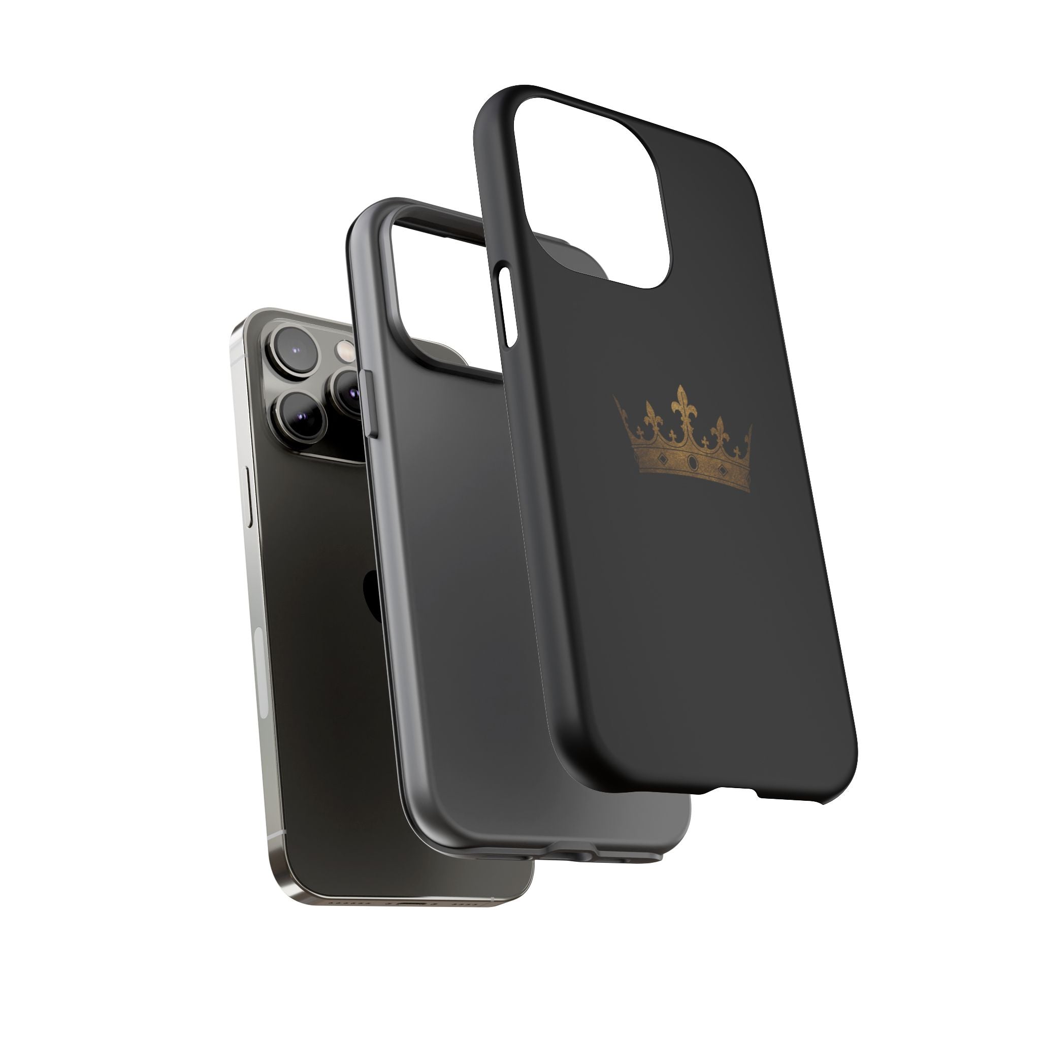 Crown Tough Phone Case – Black Protective King Crown Design