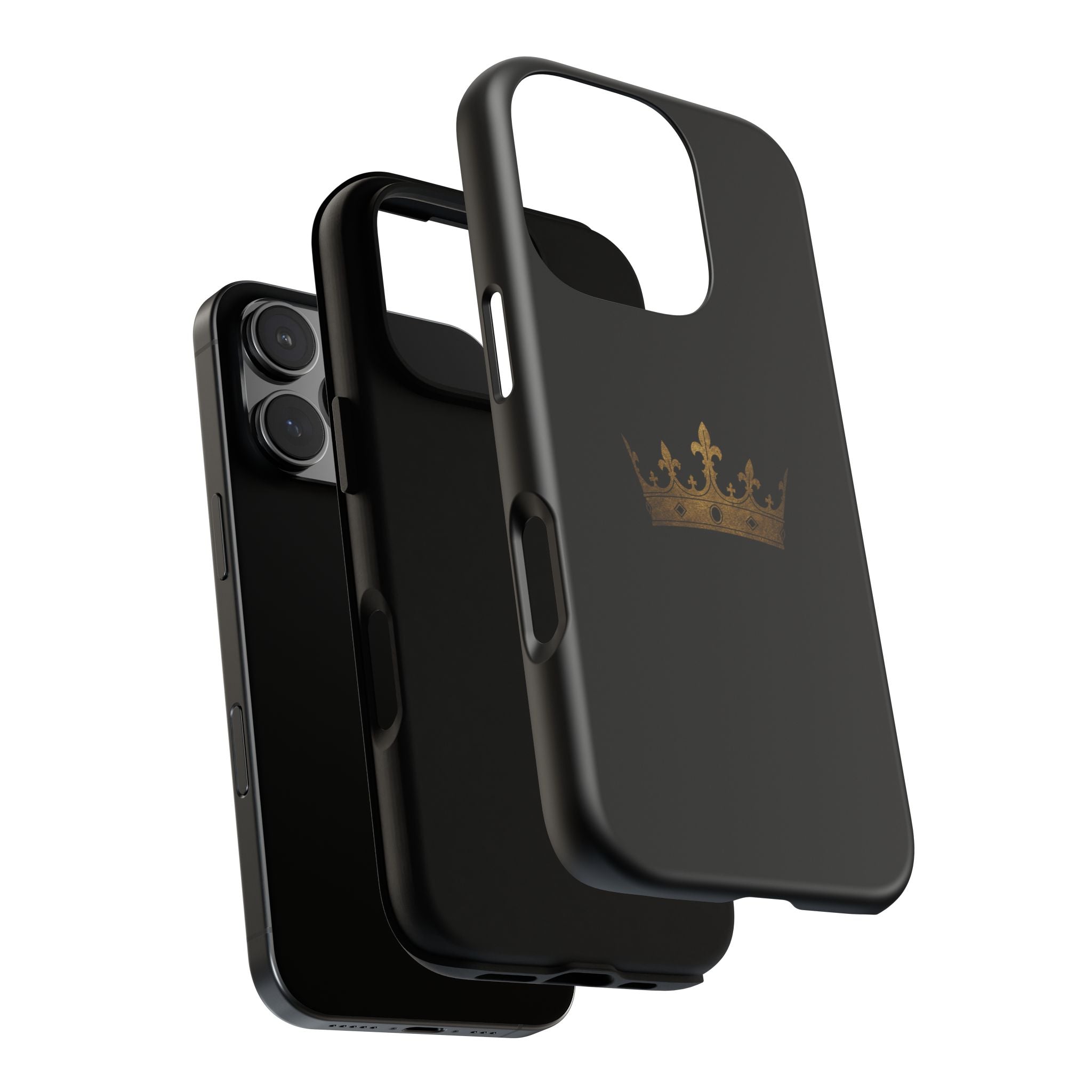 Crown Tough Phone Case – Black Protective King Crown Design