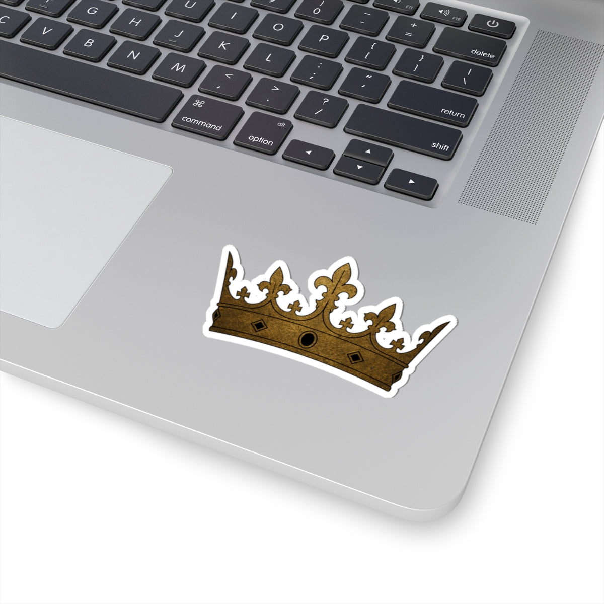 Golden Crown Kiss-Cut Sticker — Regal Laptop Decal for Royal & Medieval Fans