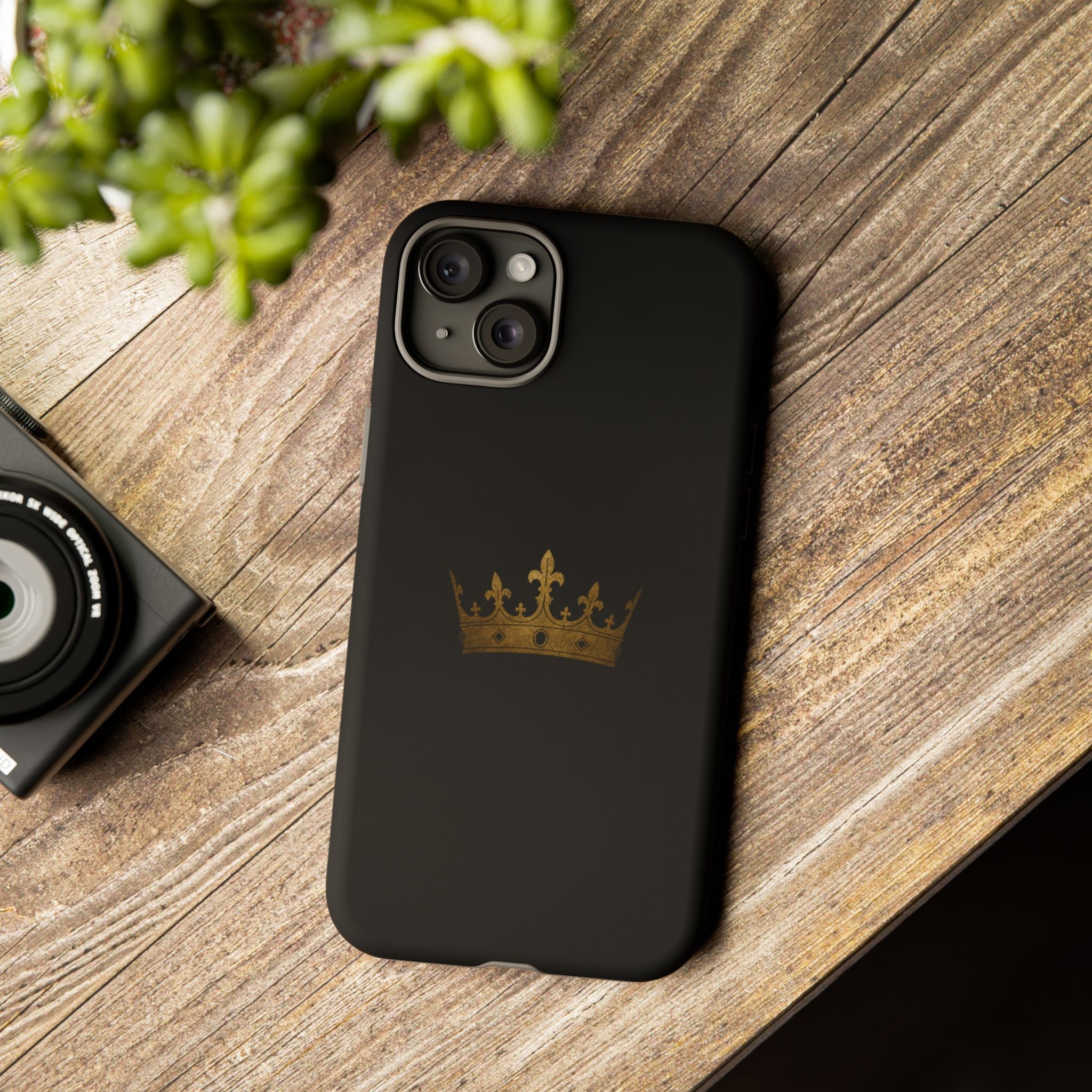 Crown Tough Phone Case – Black Protective King Crown Design