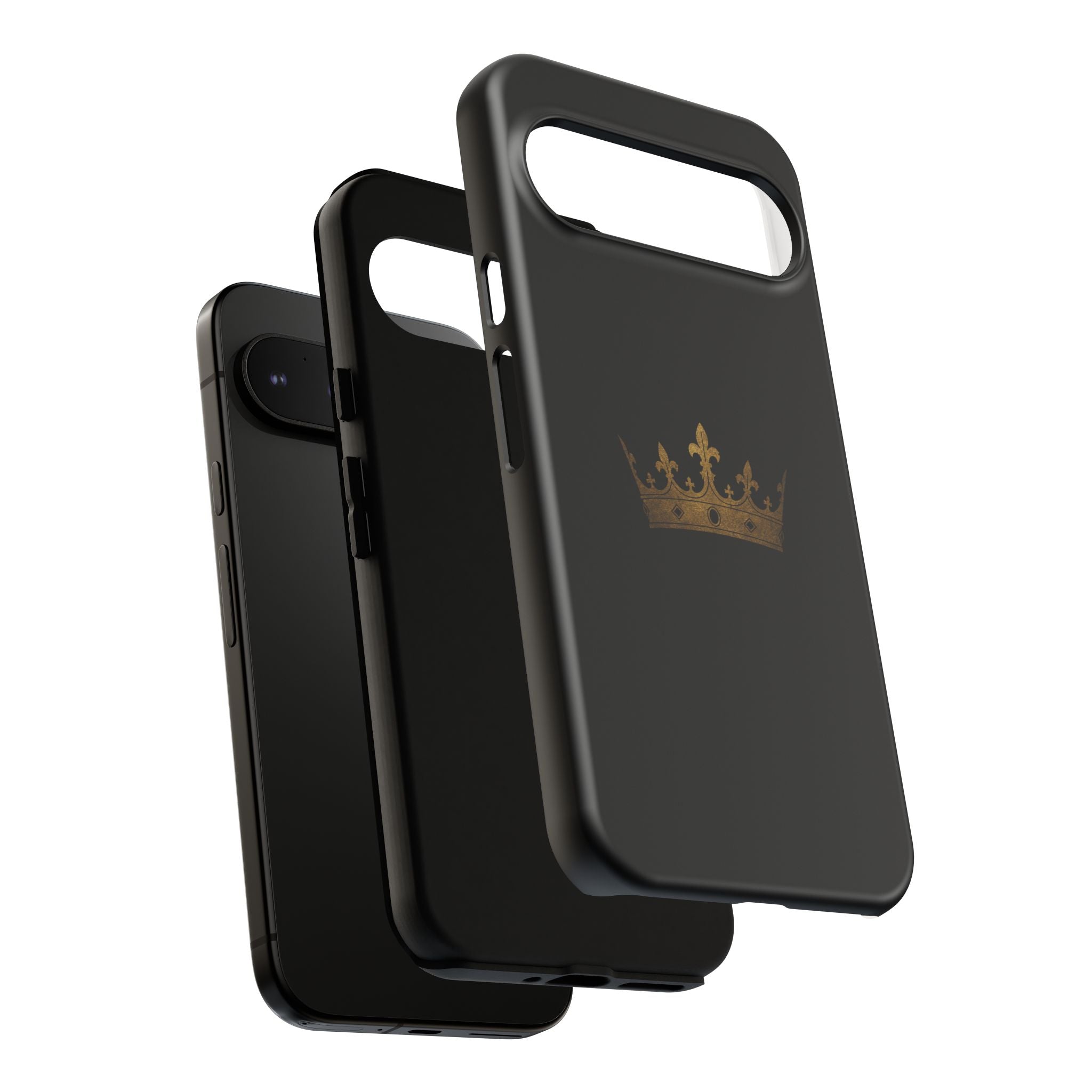 Crown Tough Phone Case – Black Protective King Crown Design