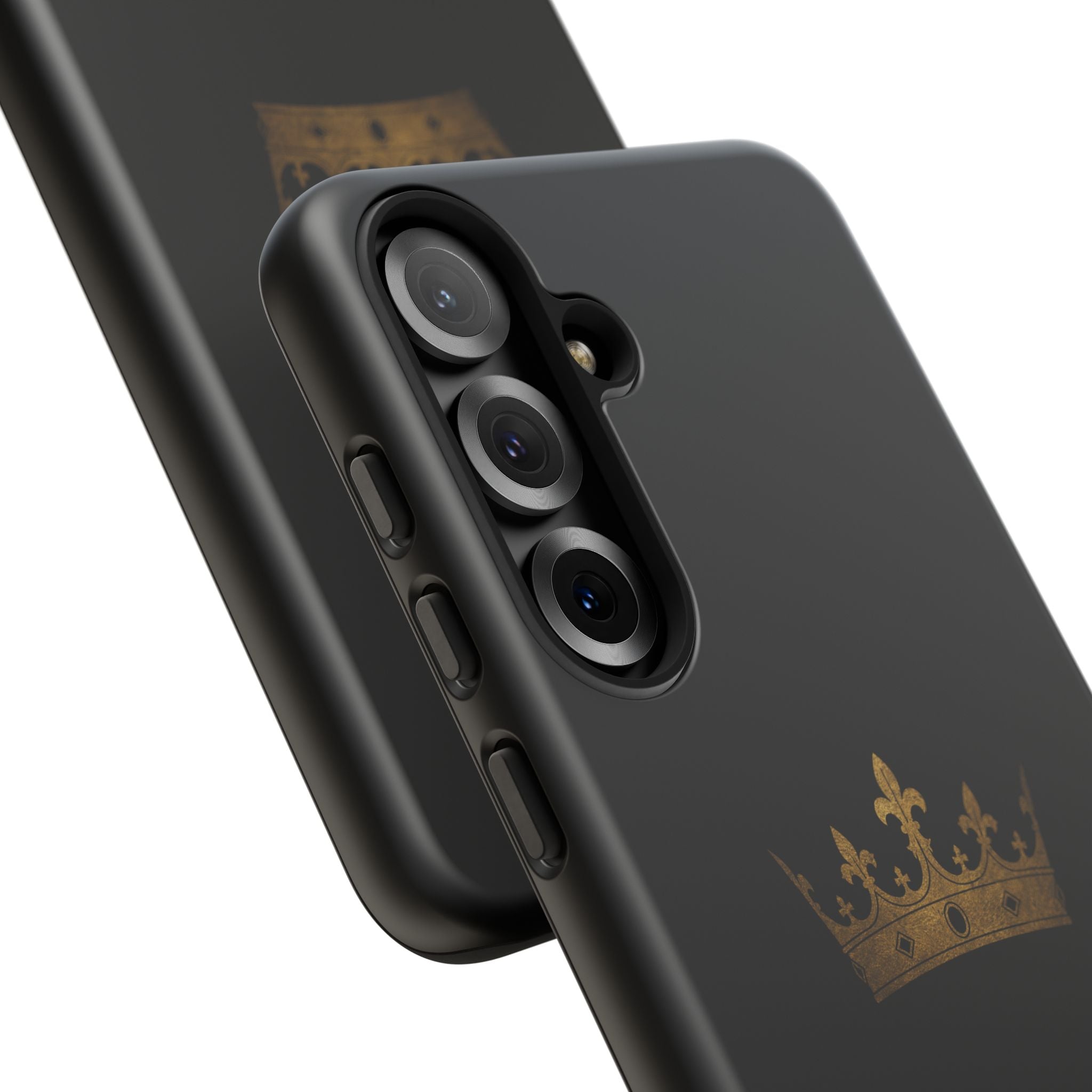 Crown Tough Phone Case – Black Protective King Crown Design