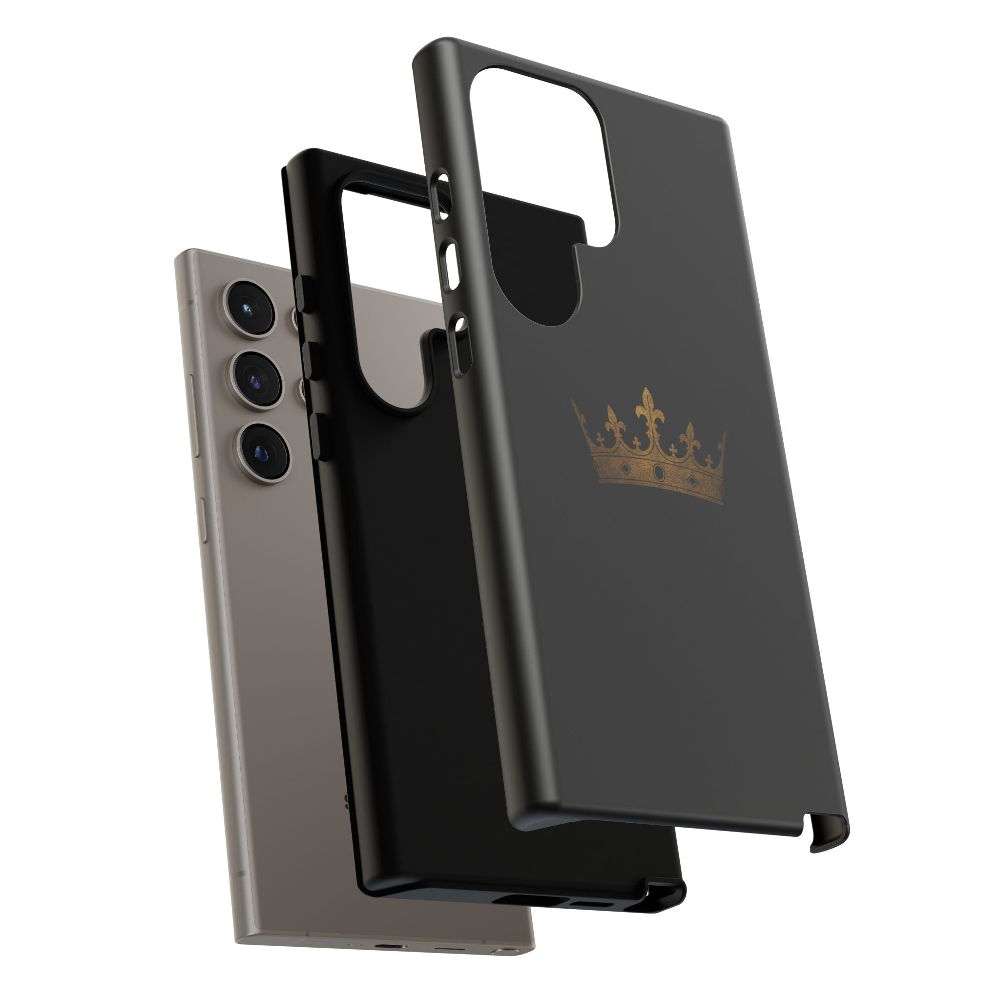 Crown Tough Phone Case – Black Protective King Crown Design