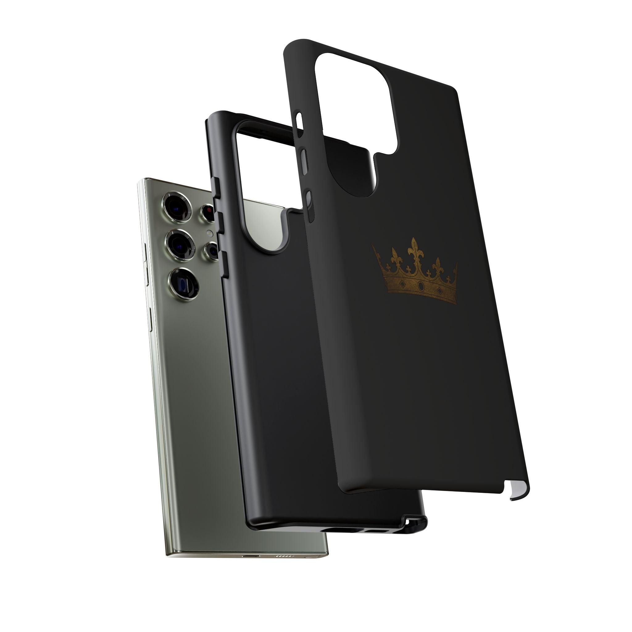 Crown Tough Phone Case – Black Protective King Crown Design