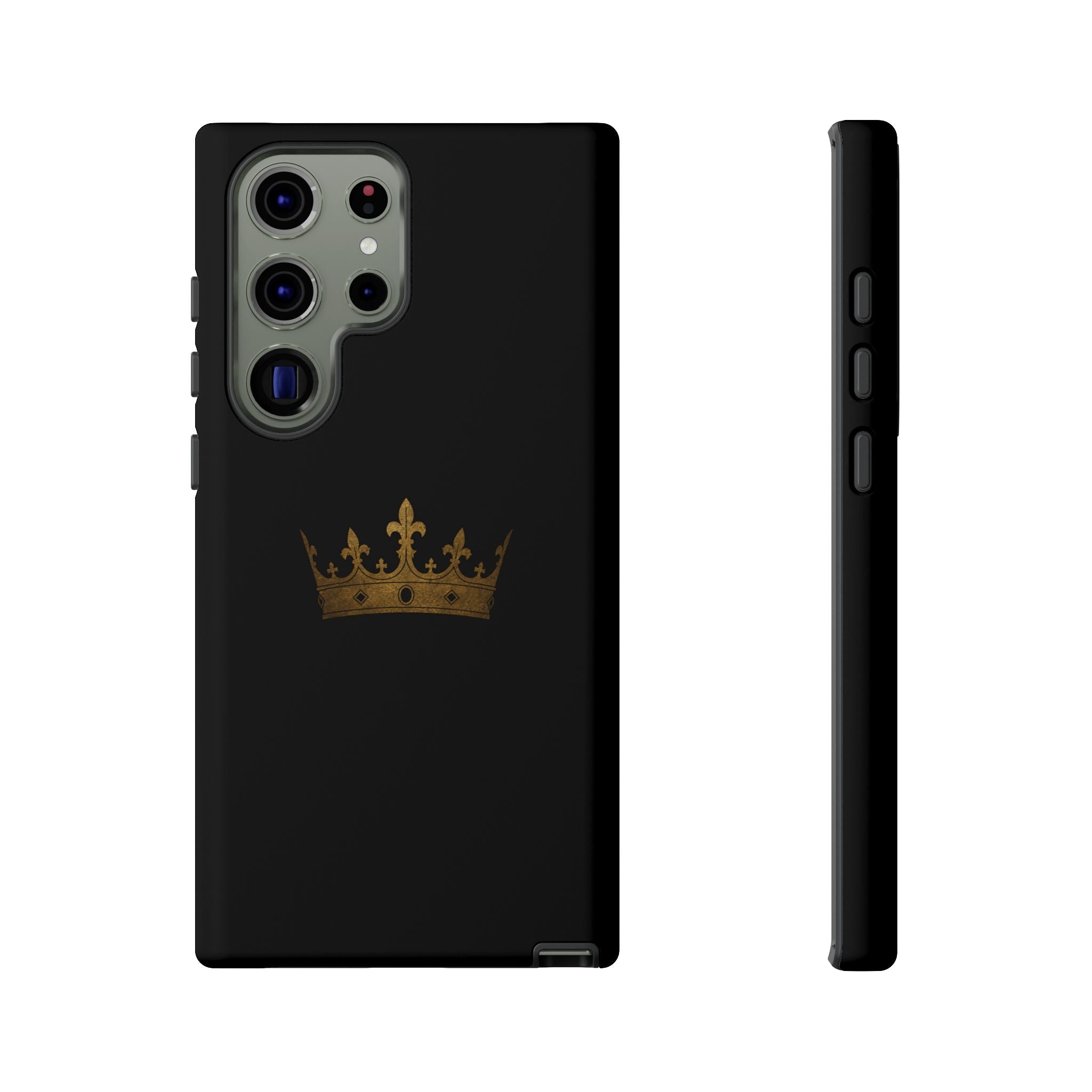 Crown Tough Phone Case – Black Protective King Crown Design