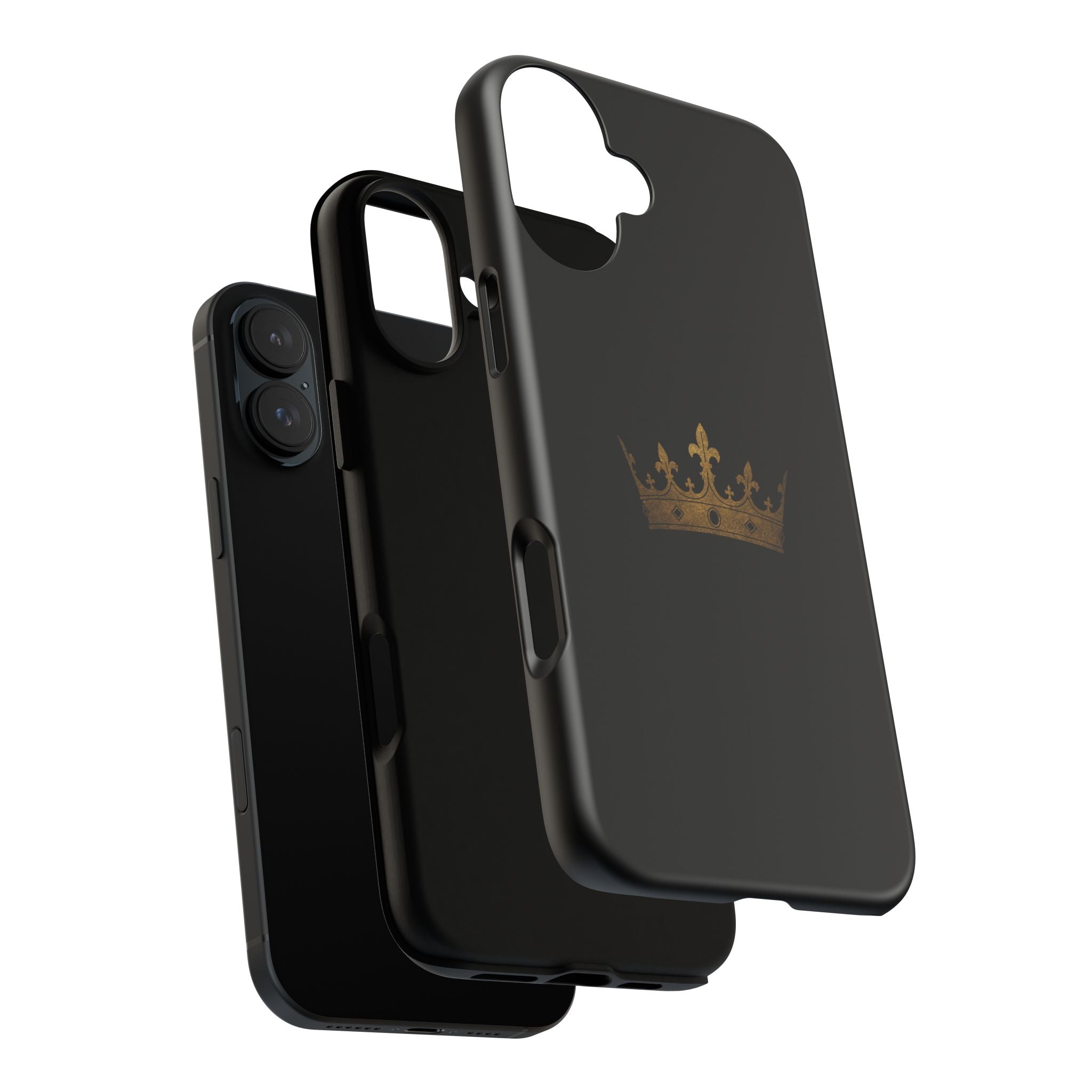 Crown Tough Phone Case – Black Protective King Crown Design