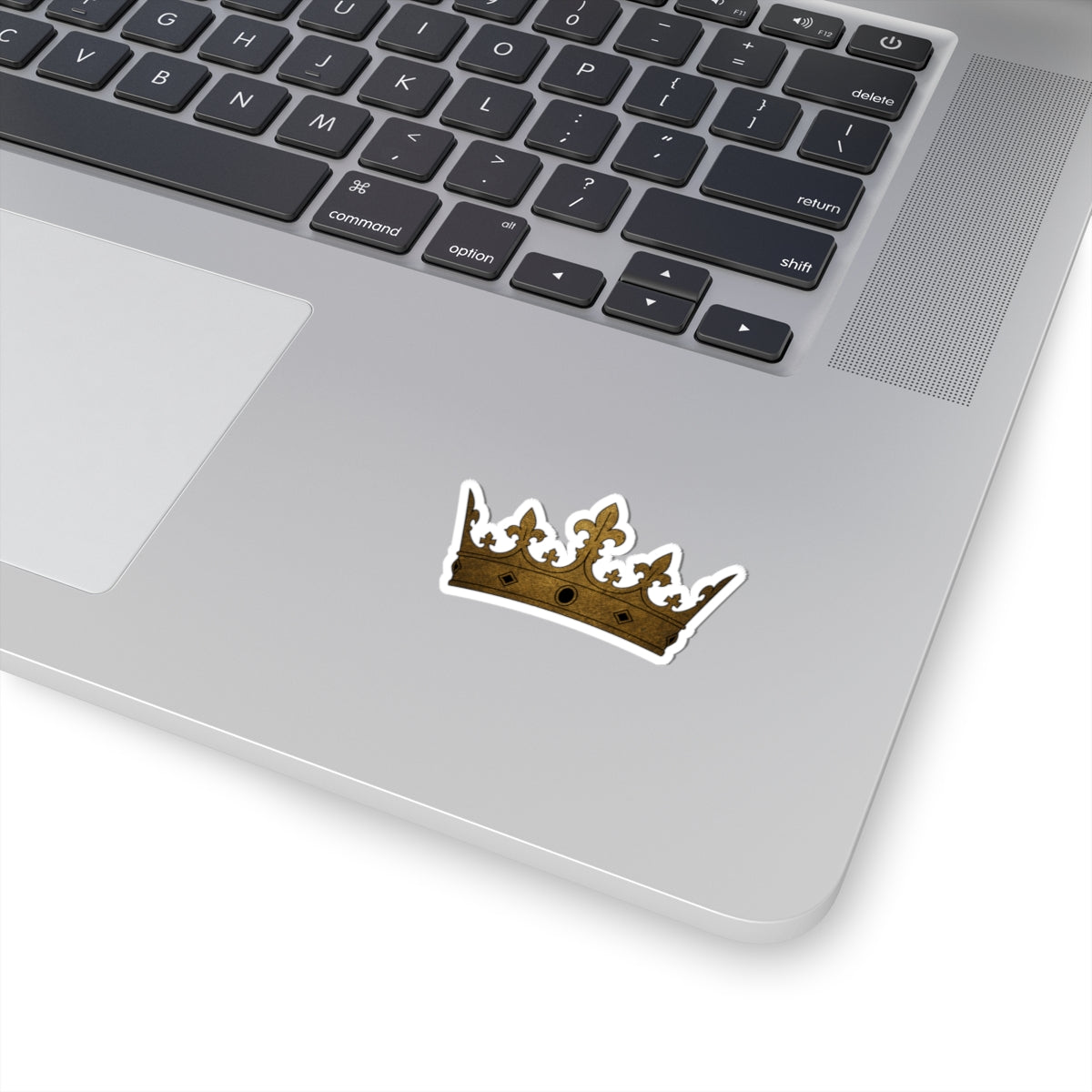 Golden Crown Kiss-Cut Sticker — Regal Laptop Decal for Royal & Medieval Fans